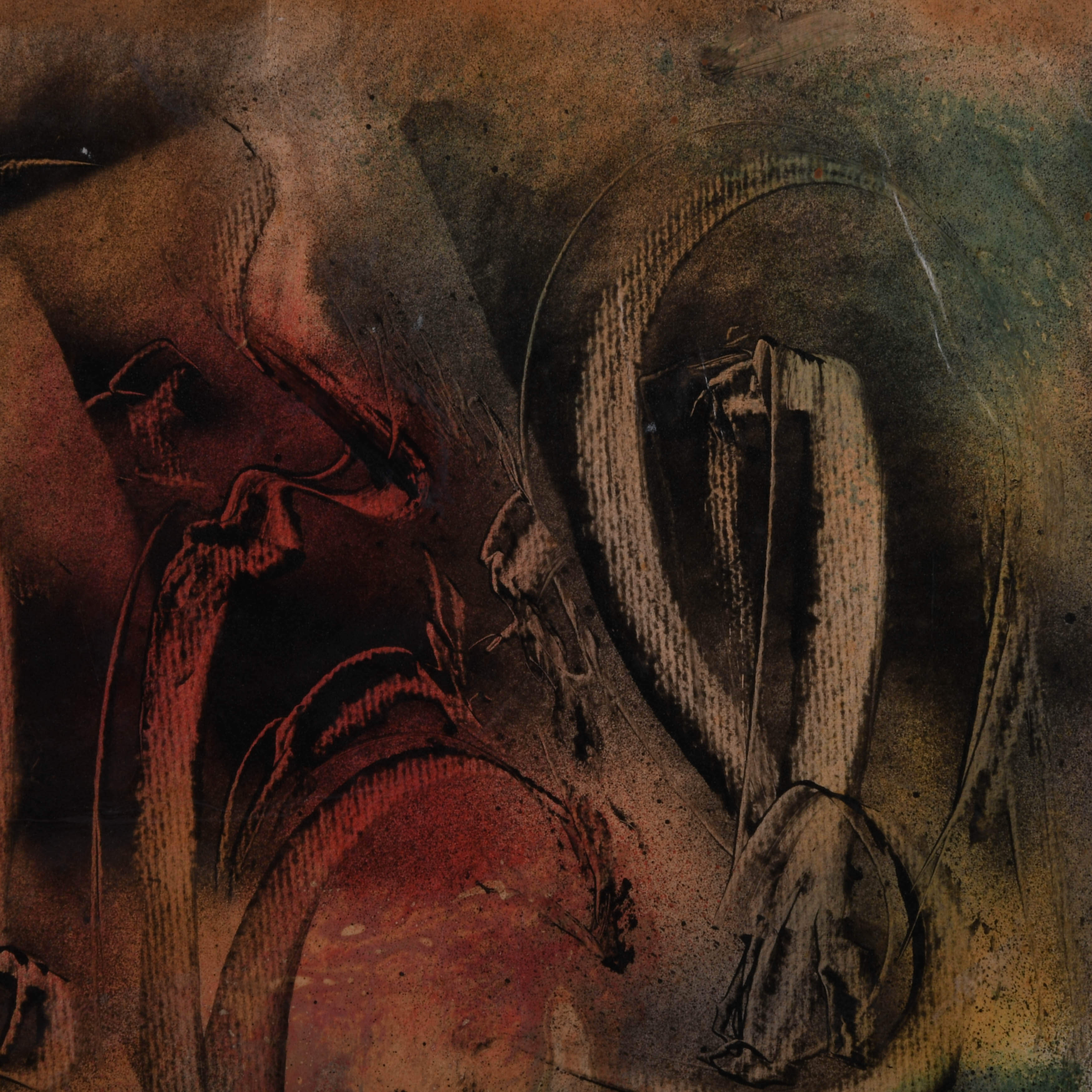 Framed Signed J. Akston "Primordial Chaos" Mixed Media on Board-3