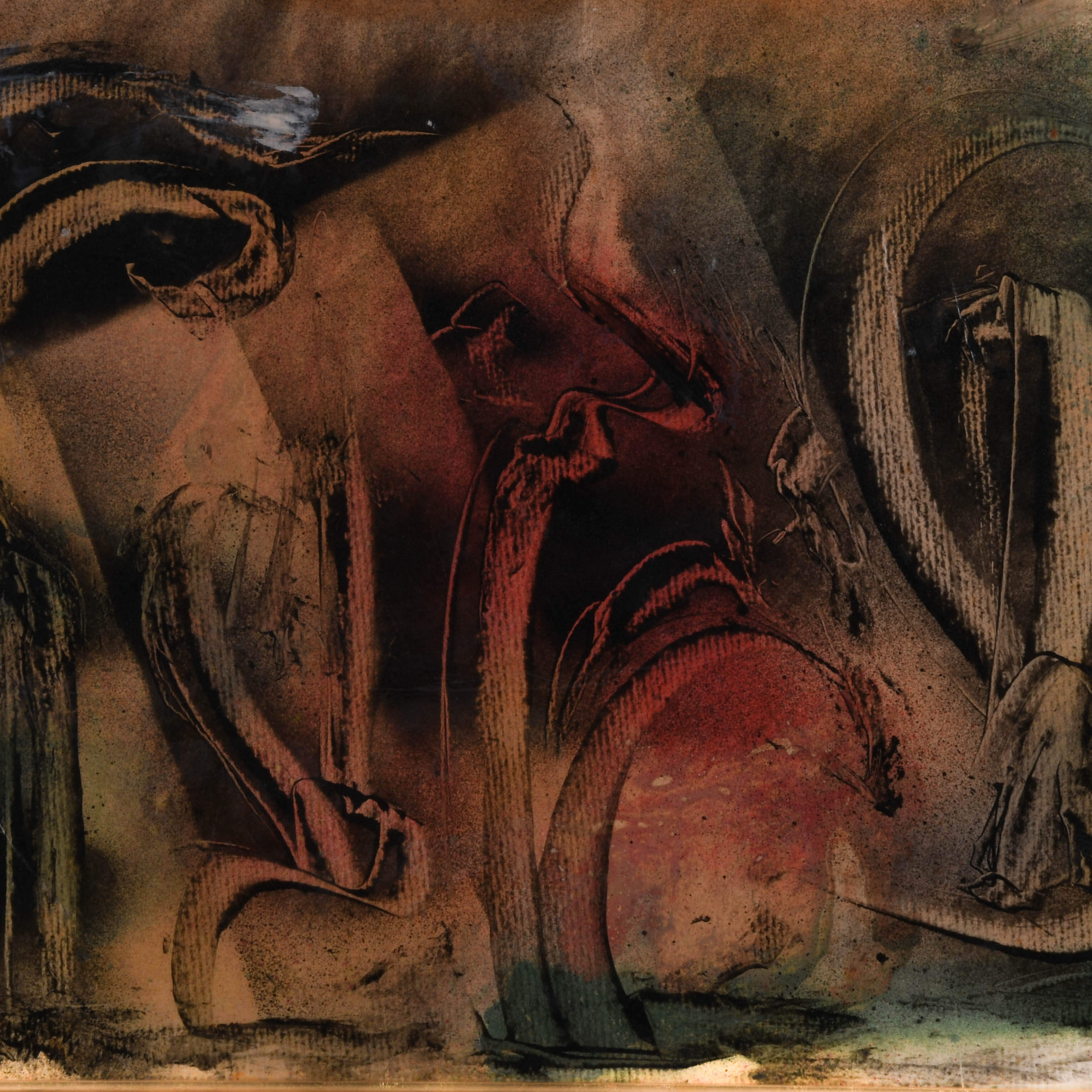 Framed Signed J. Akston "Primordial Chaos" Mixed Media on Board-2