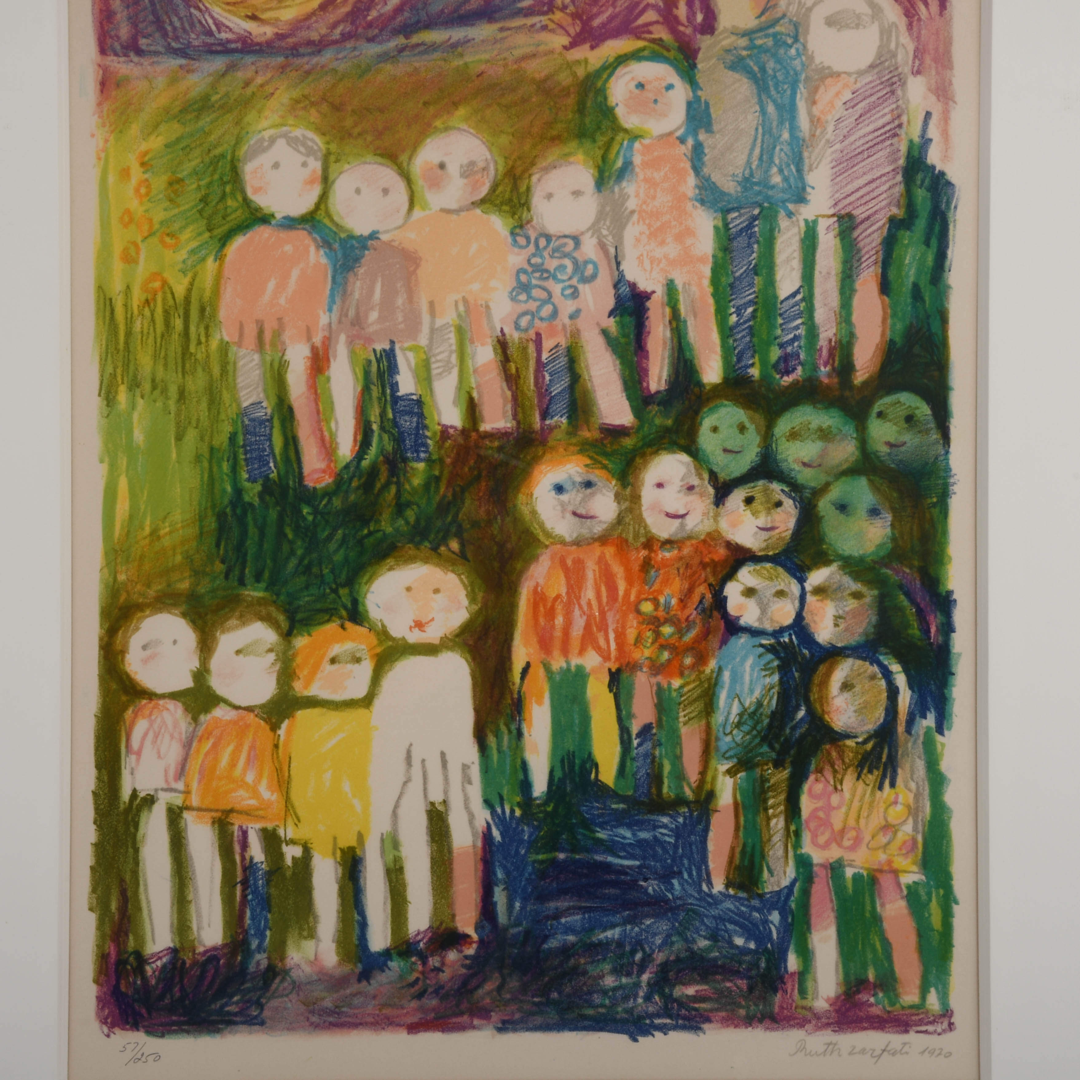 Framed Signed Ruth Zarfati 1970 Limited-Edition Lithograph-2