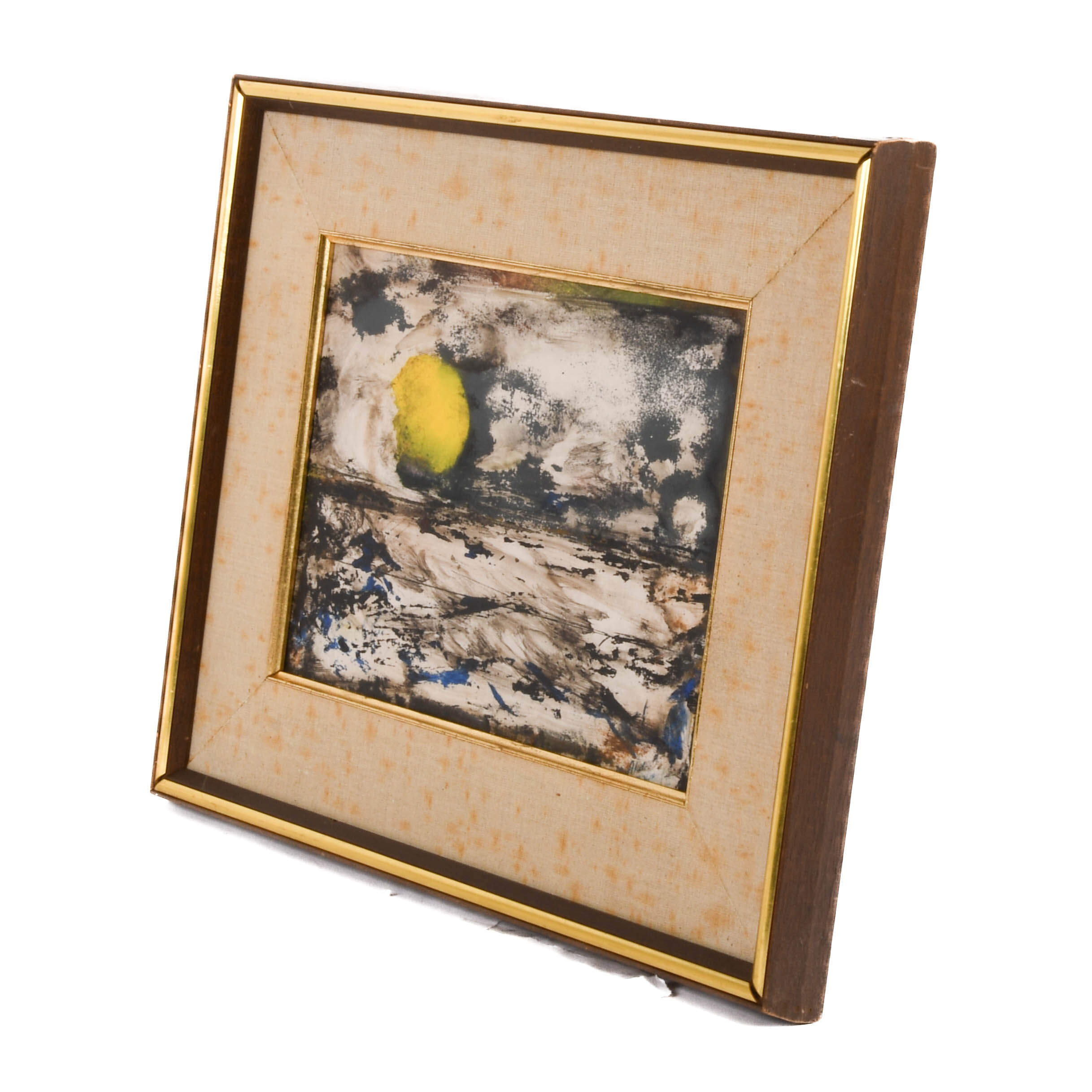 Framed Signed J. Akston "Untitled" Abstract Landscape Oil on Board-5