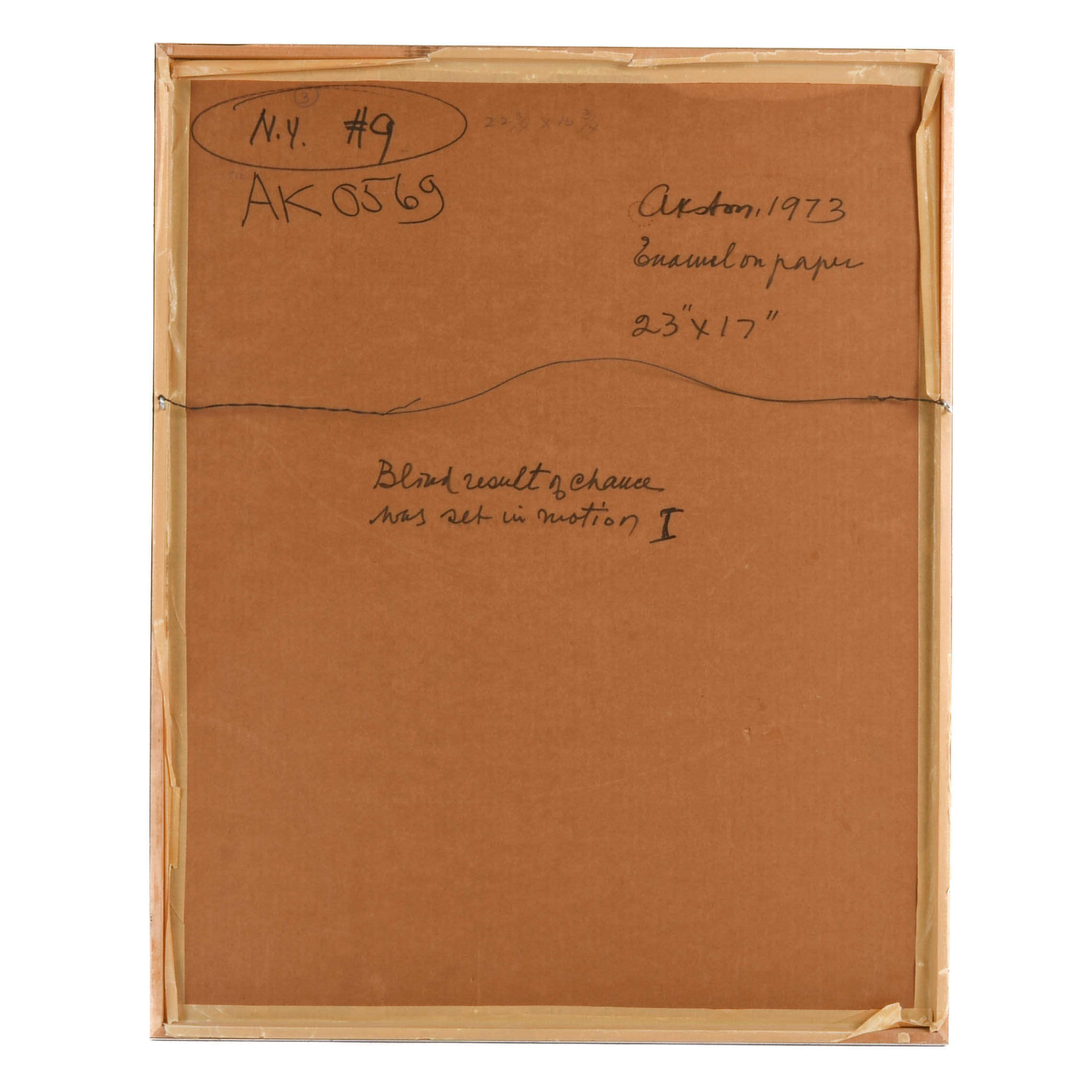 Framed J. Akston "Blind Result of Chance Set In Motion I" Enamel on Paper-5