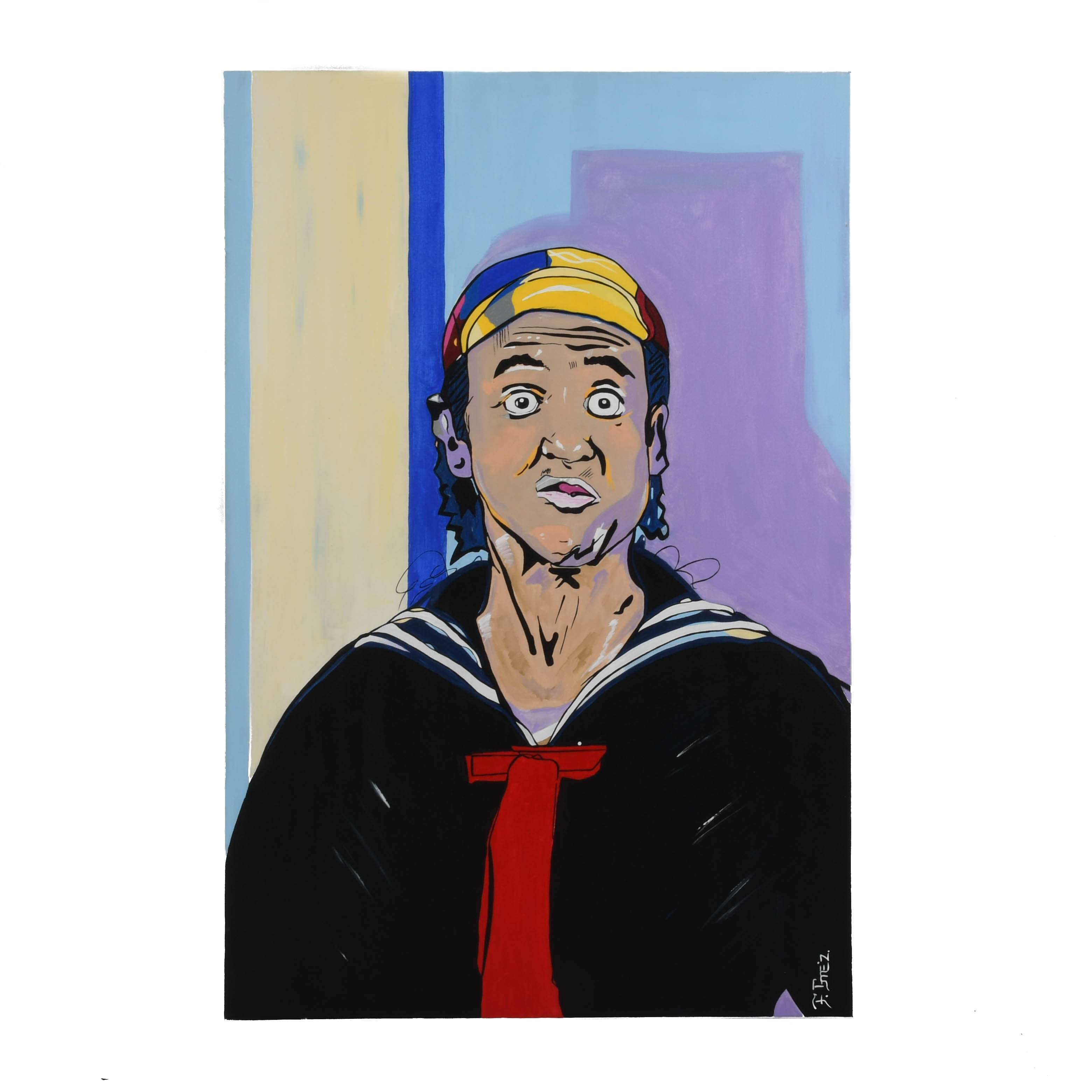 Signed Freddy Gomez Acrylic Character Portrait from El Chavo Del Ocho-1
