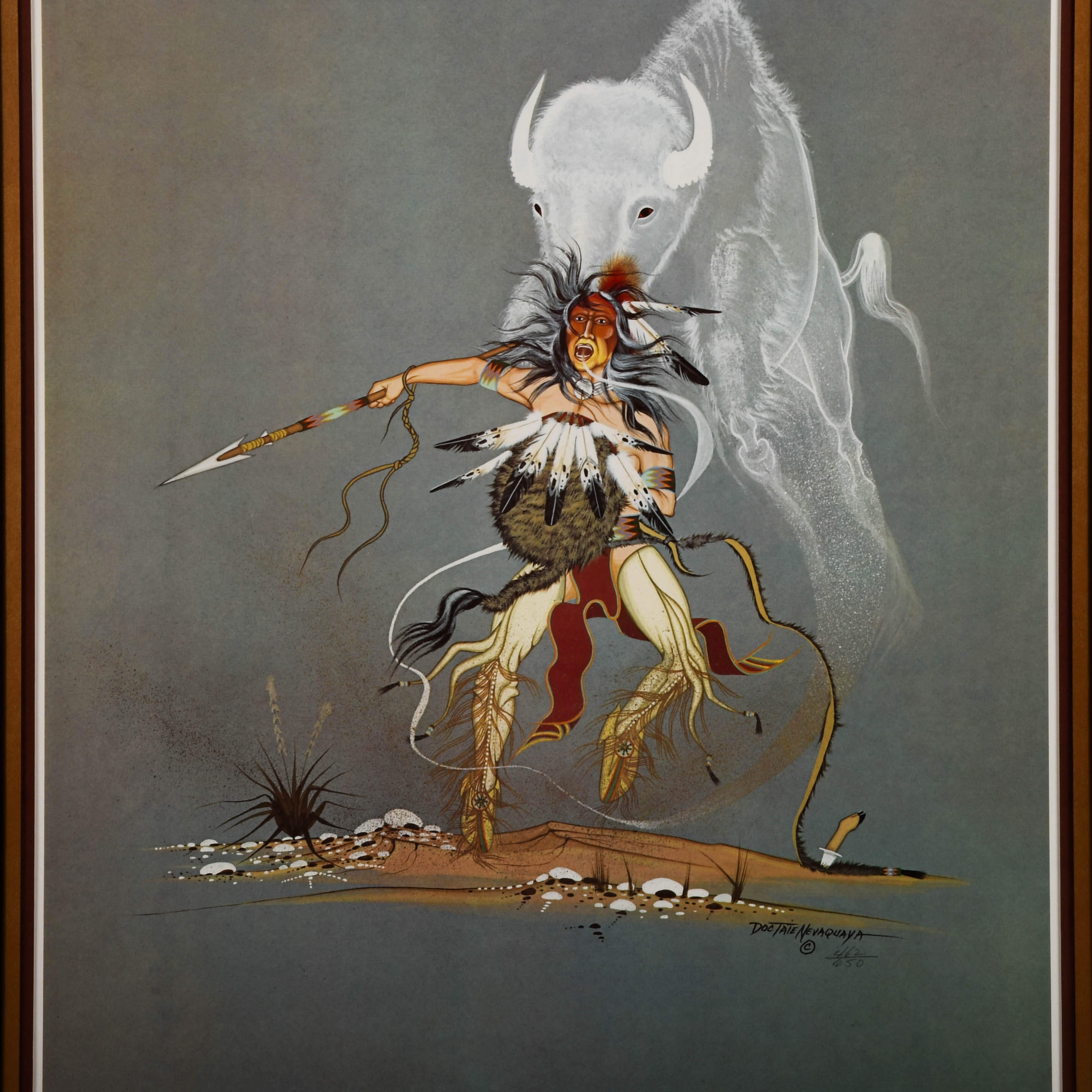 Framed Signed Doc Tate Nevaquaya Standing His Ground Limited-Edition Print-2