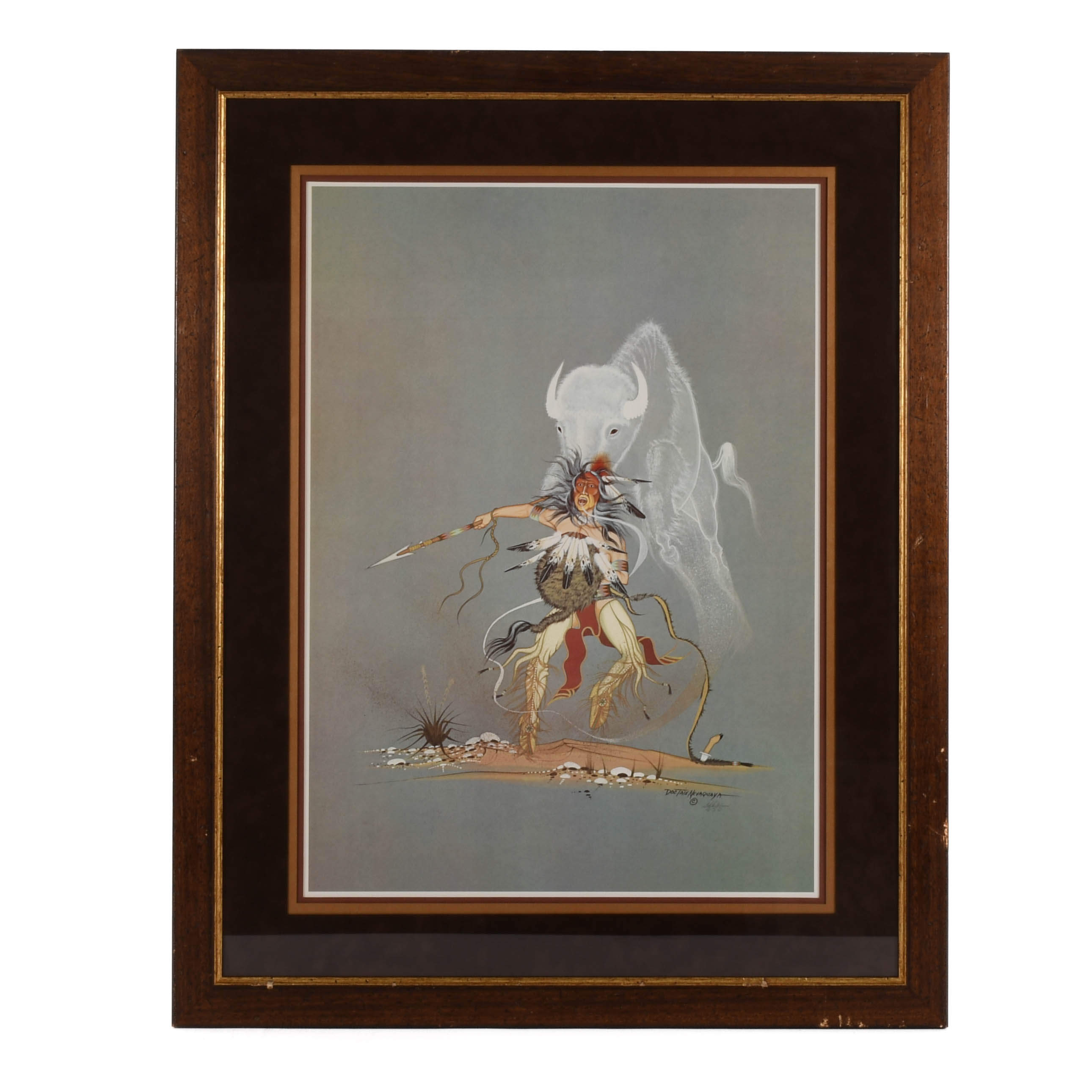 Framed Signed Doc Tate Nevaquaya Standing His Ground Limited-Edition Print-1