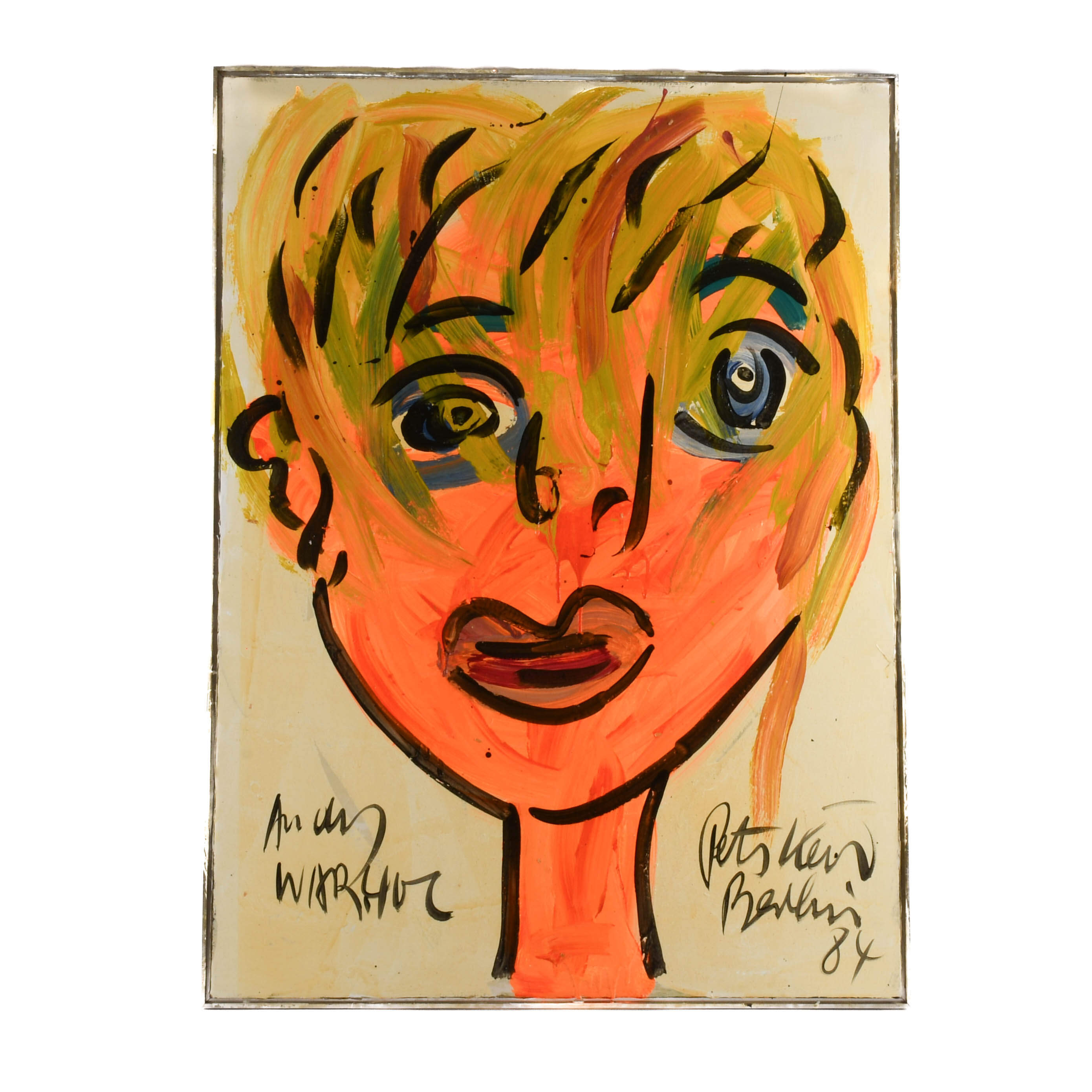 Signed Peter Keil "Andy Warhol 84" Mix Media on Masonite-1