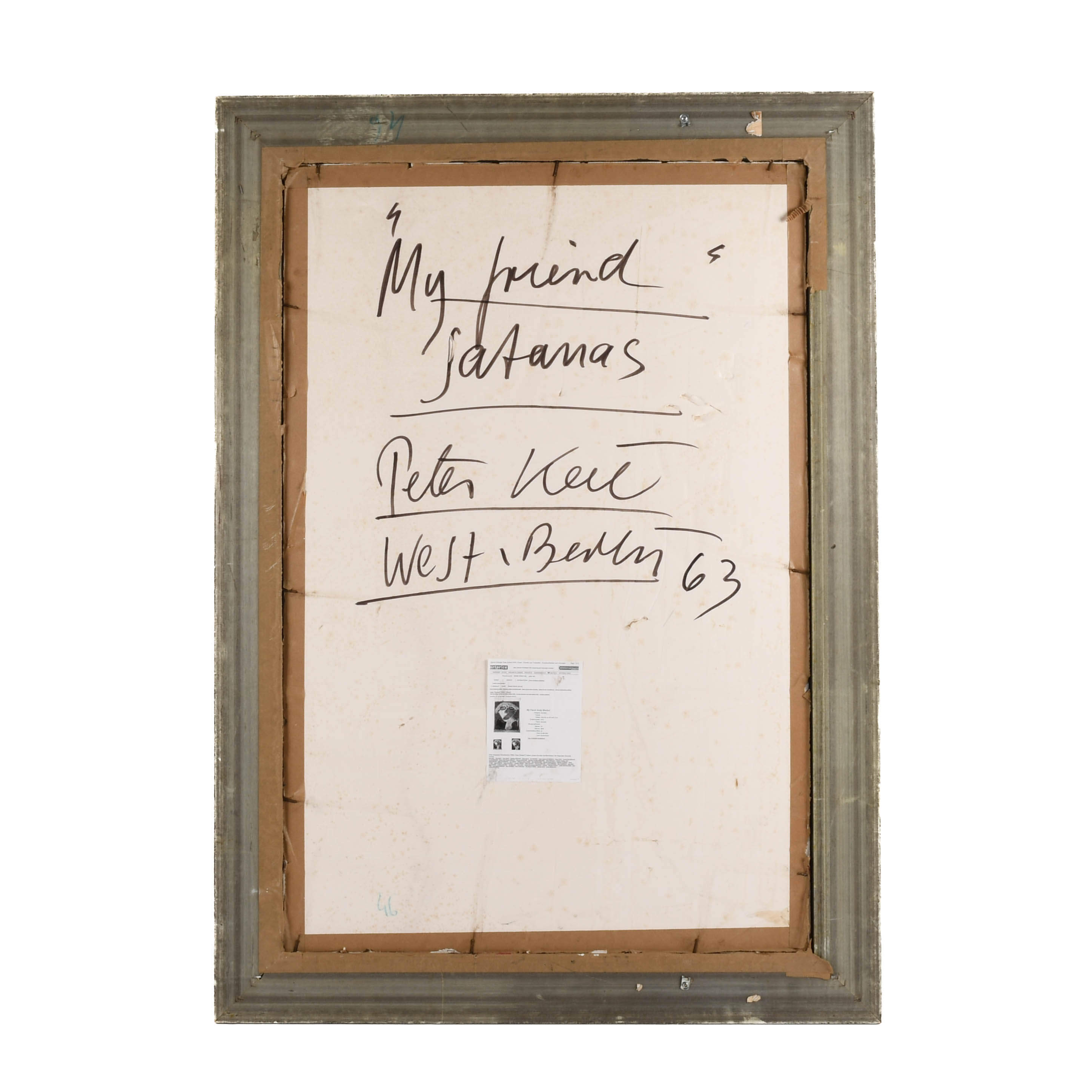 Framed Signed Peter Keil "My Friend Jatamas 1963" Mix Media on Masonite-5
