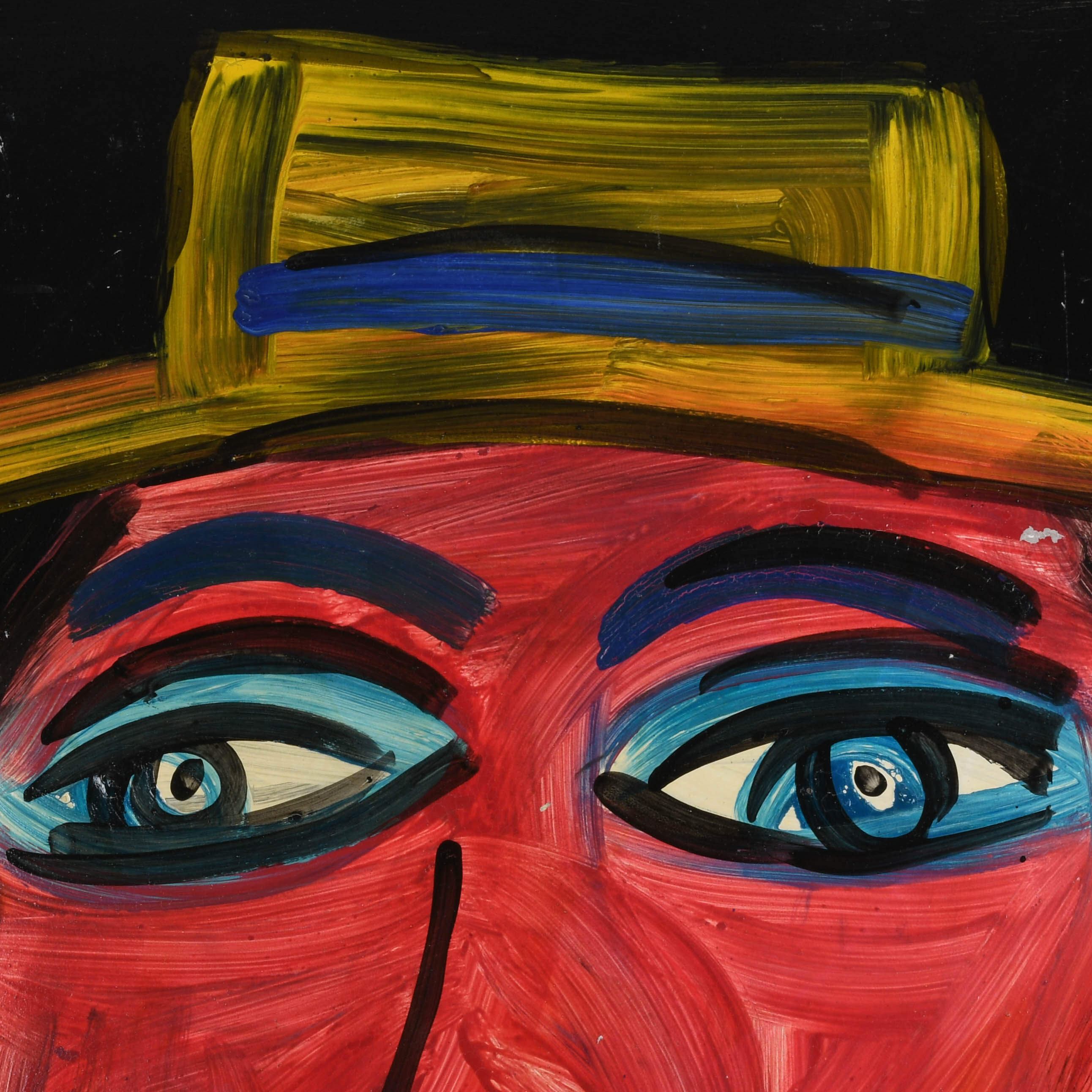 Framed Signed Peter Keil "My Friend Rainer Fetting" Mix Media on Masonite-3