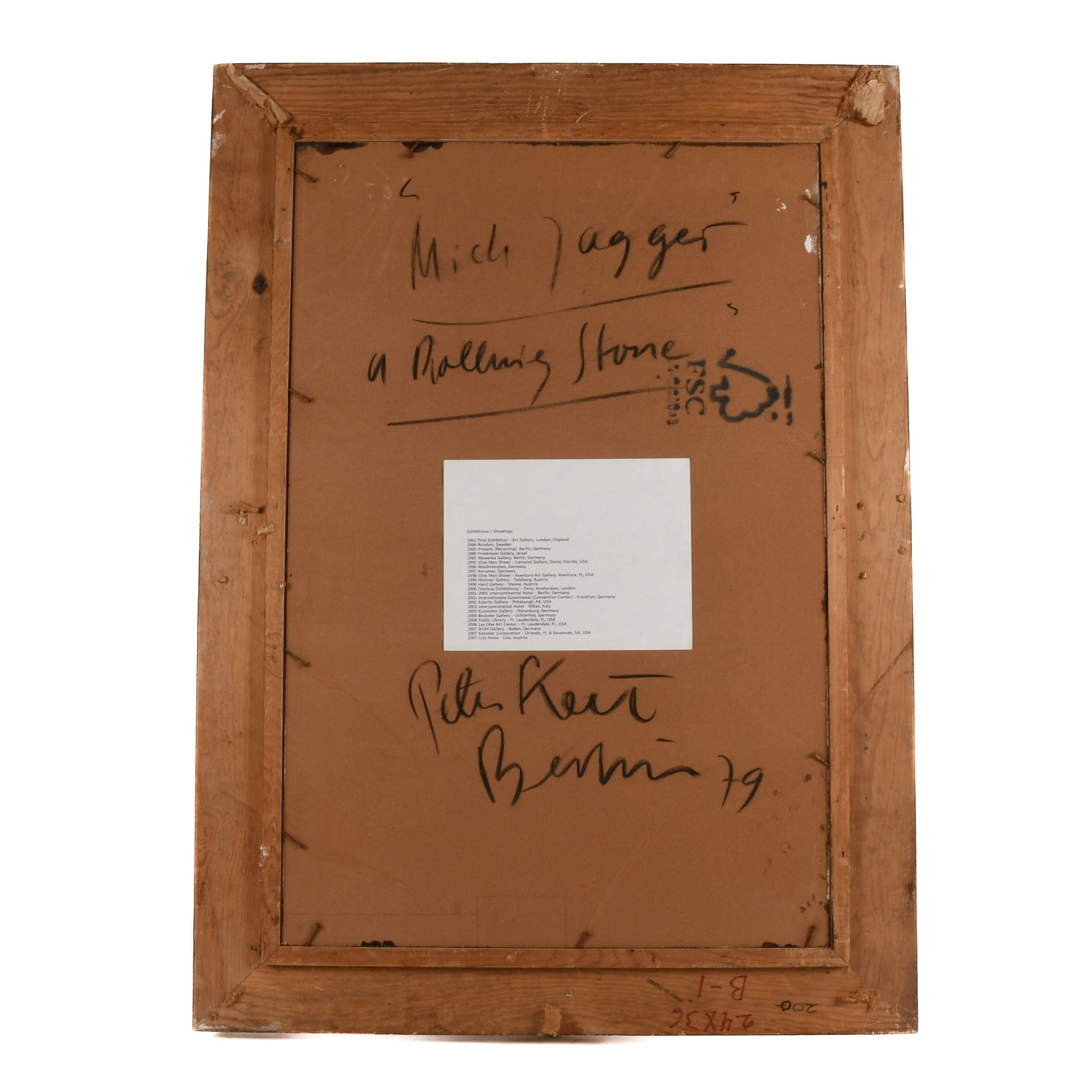 Framed Signed Peter Keil "Mick Jagger 79" Mix Media on Masonite-6