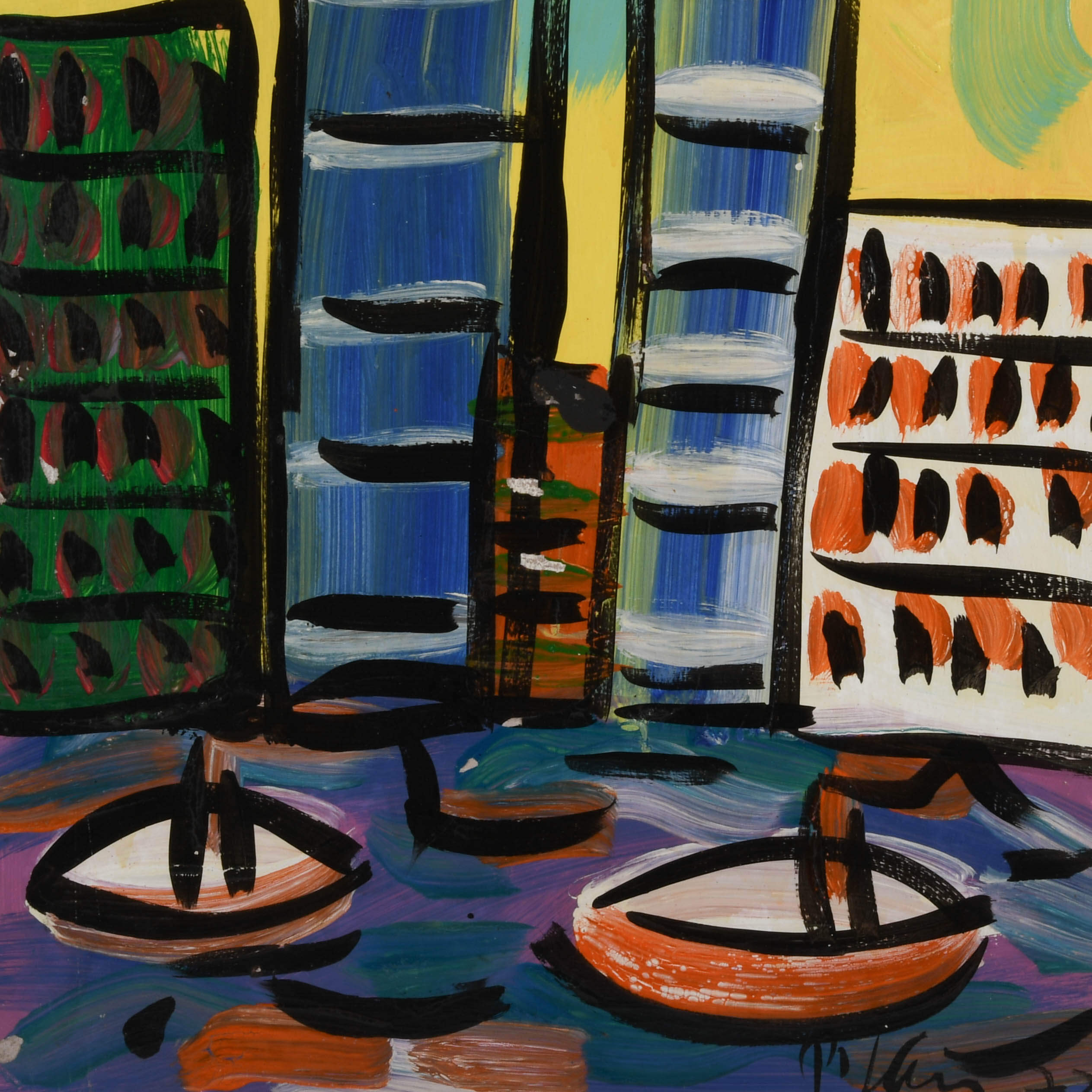 Signed Peter Keil "New-York" Mix Media on Masonite-3