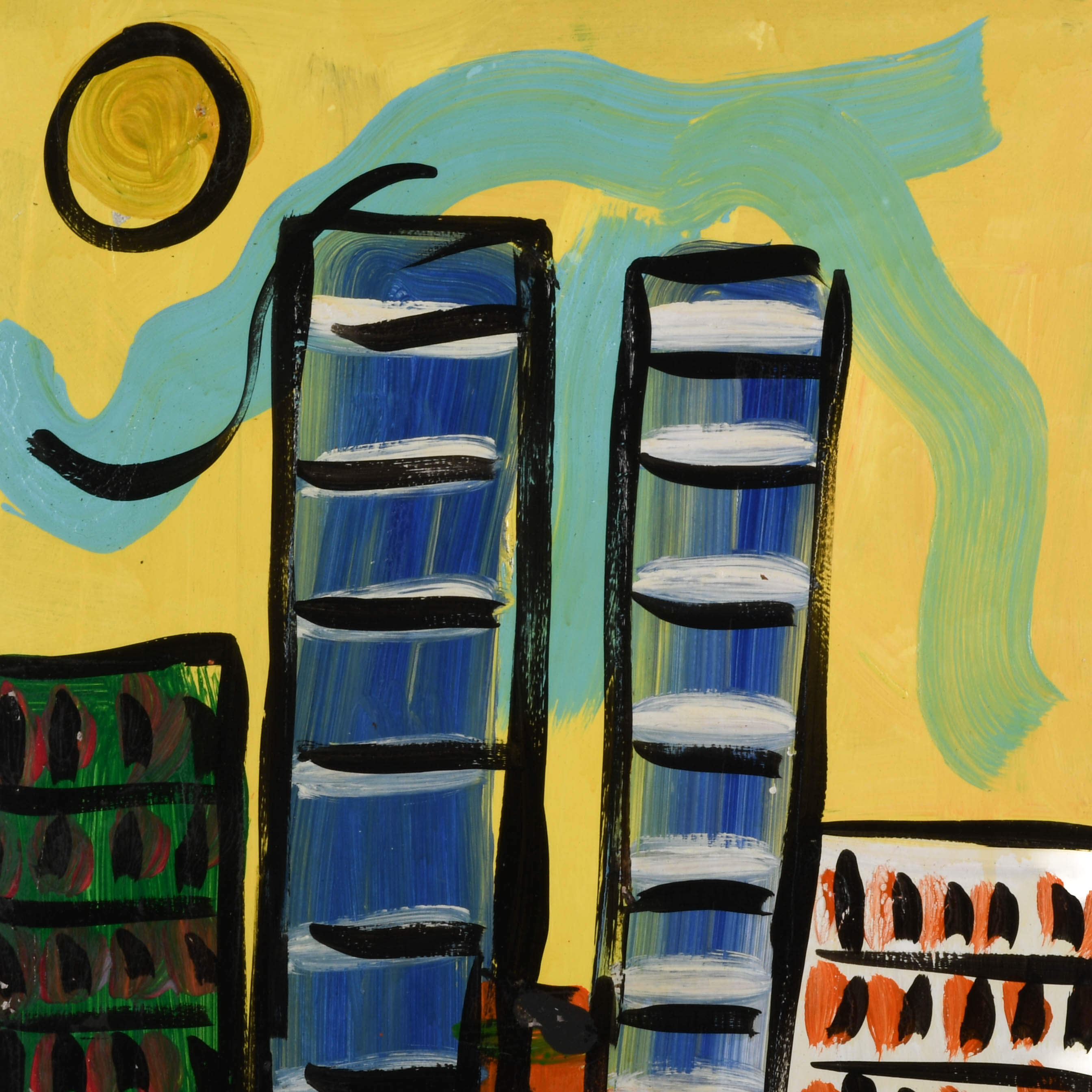 Signed Peter Keil "New-York" Mix Media on Masonite-2