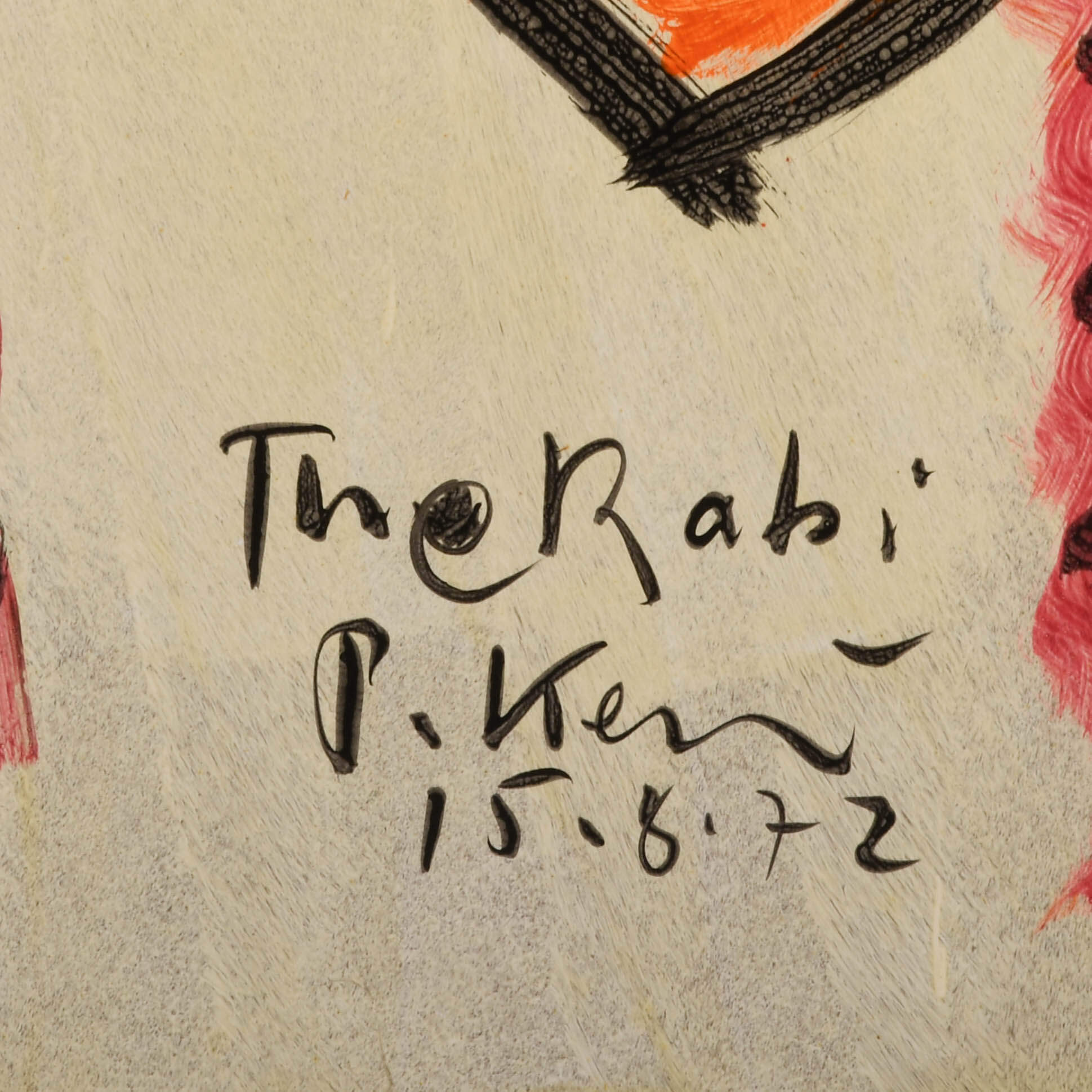 Signed Peter Keil "Rabbi 15-8-72" Mix Media on Masonite-4