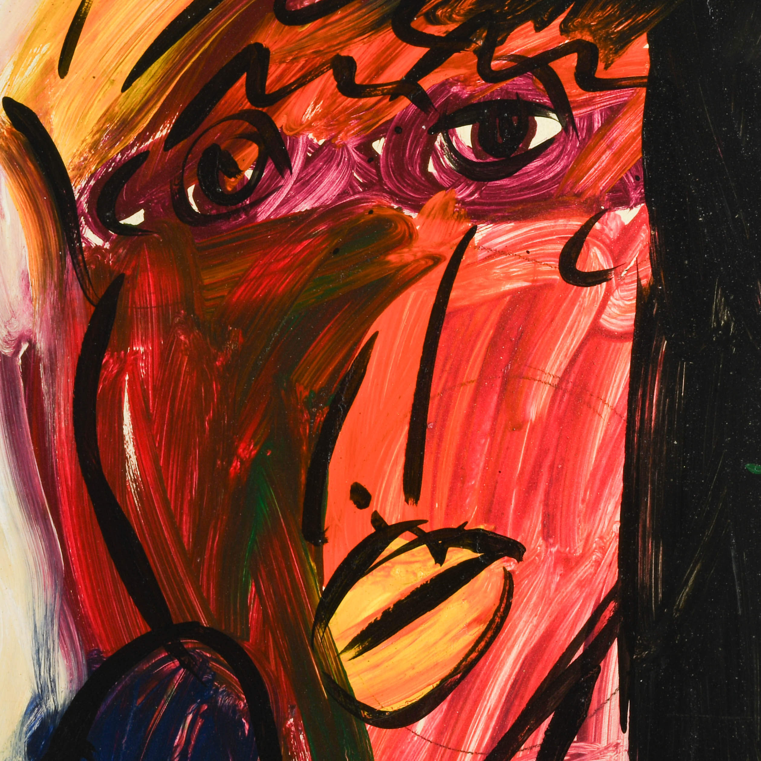 Signed Peter Keil "The Crimson Shadow 85" Mix Media on Masonite-2