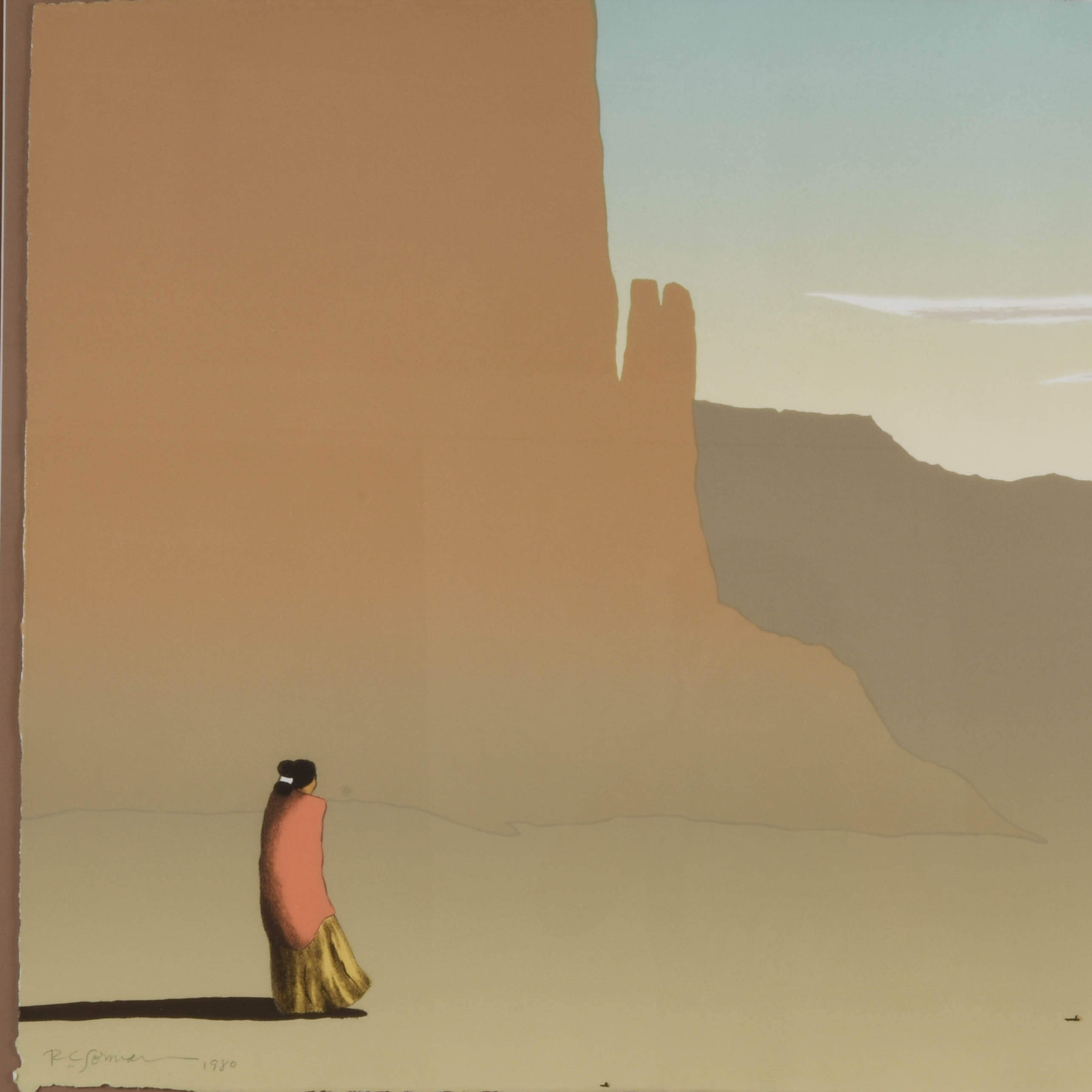 Framed Signed R.C. Gorman Limited-Edition "Canyon de Chelly" Lithograph-3