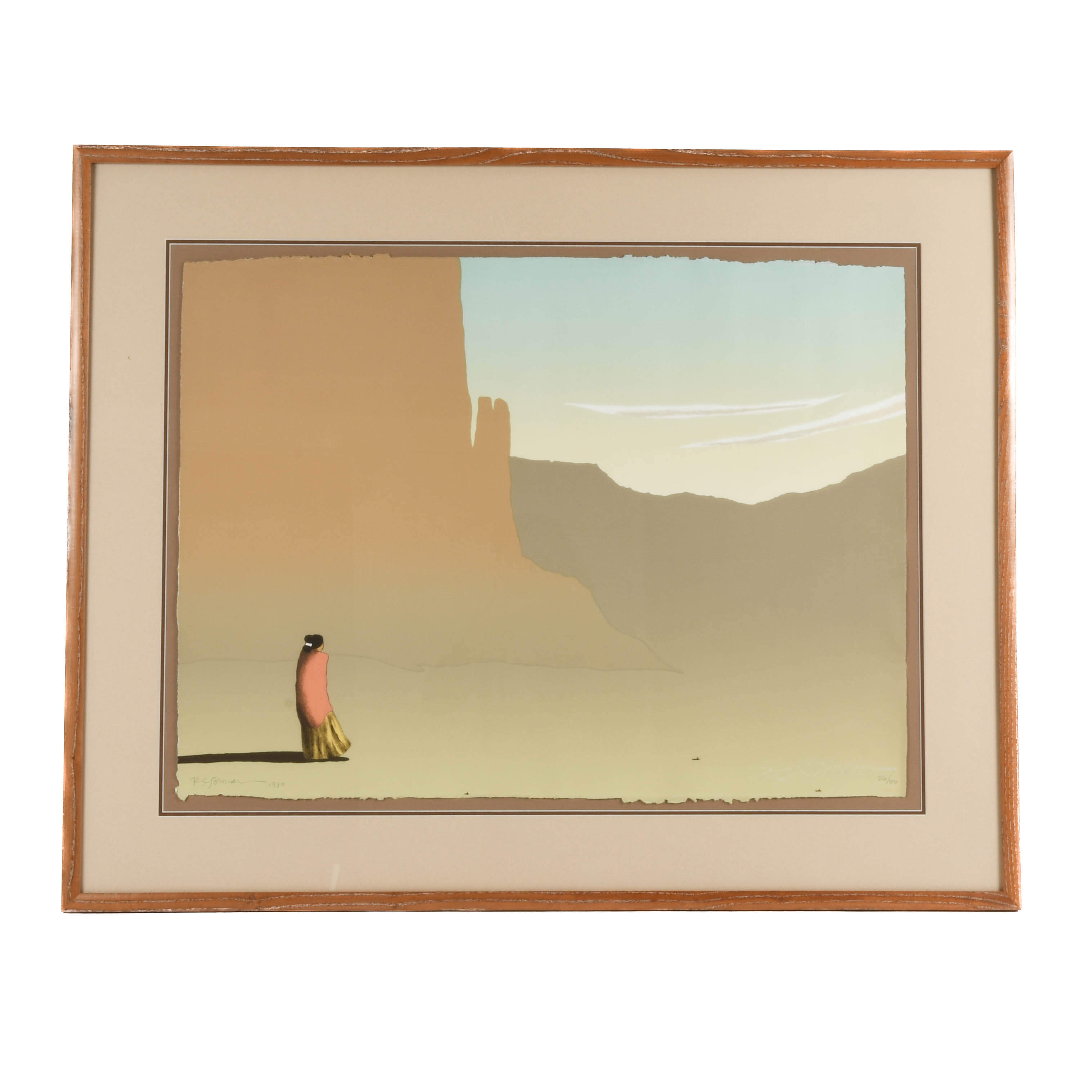 Framed Signed R.C. Gorman Limited-Edition "Canyon de Chelly" Lithograph-1
