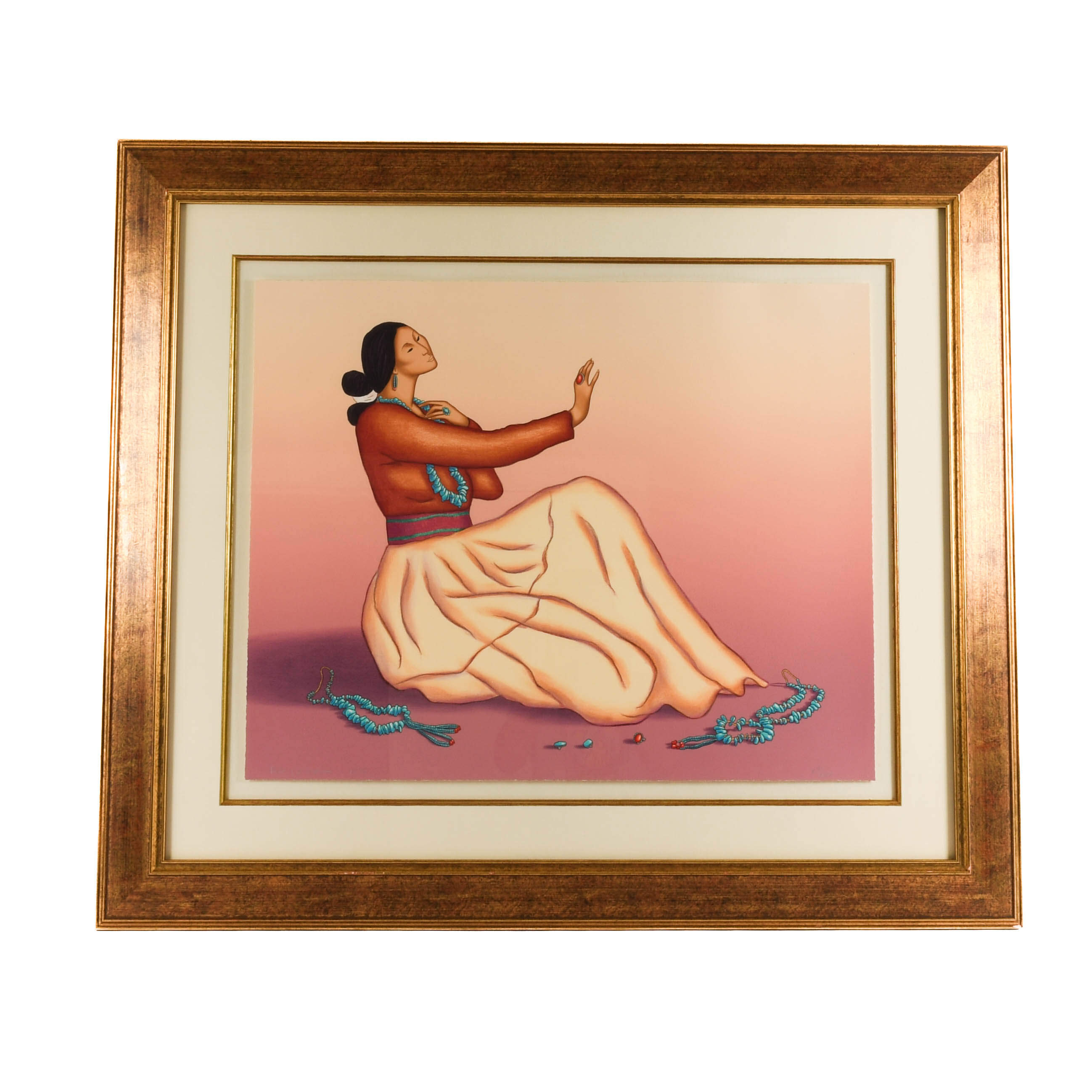 Framed Signed R.C Gorman Limited-Edition Lithograph "Harmony in Bloom"-1