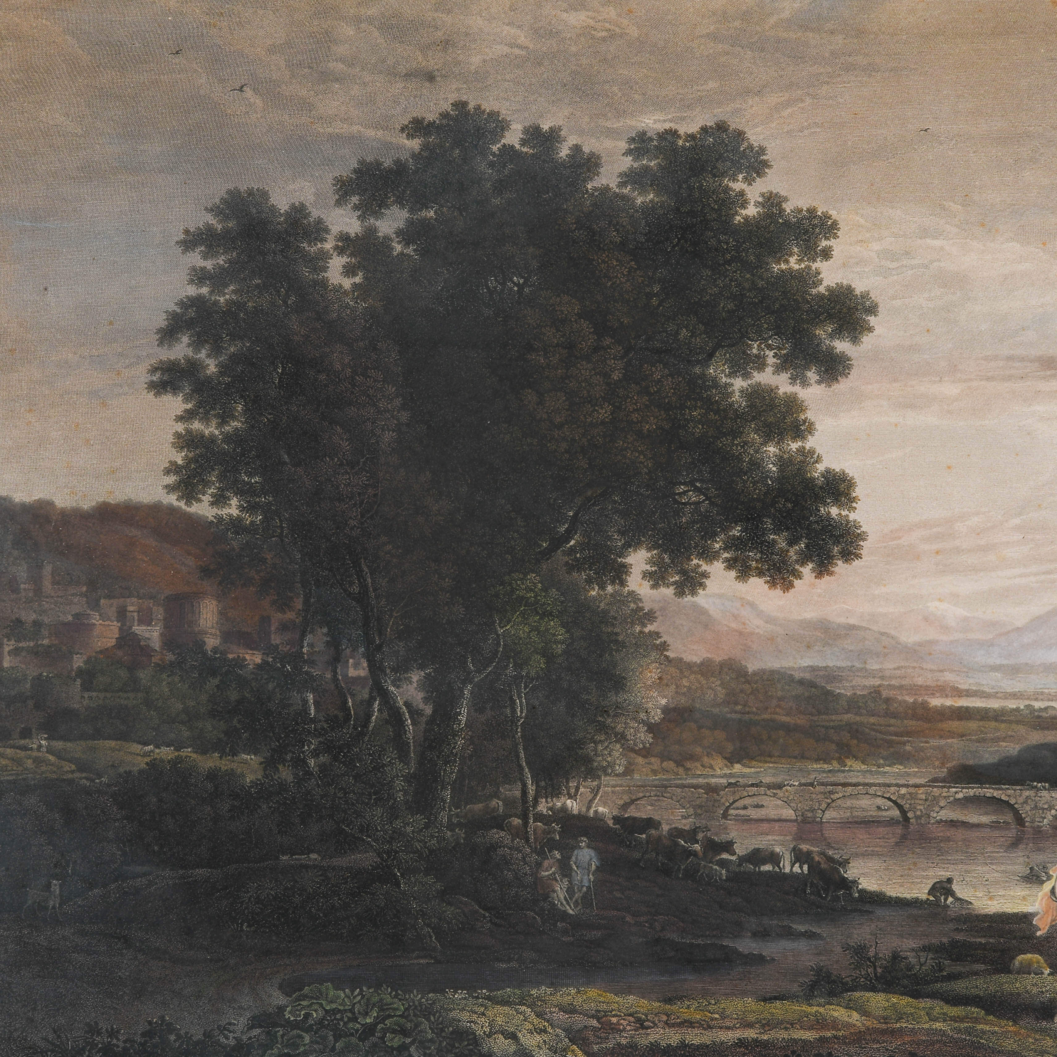 Framed Antique Engraving of Jacob and Laban-3