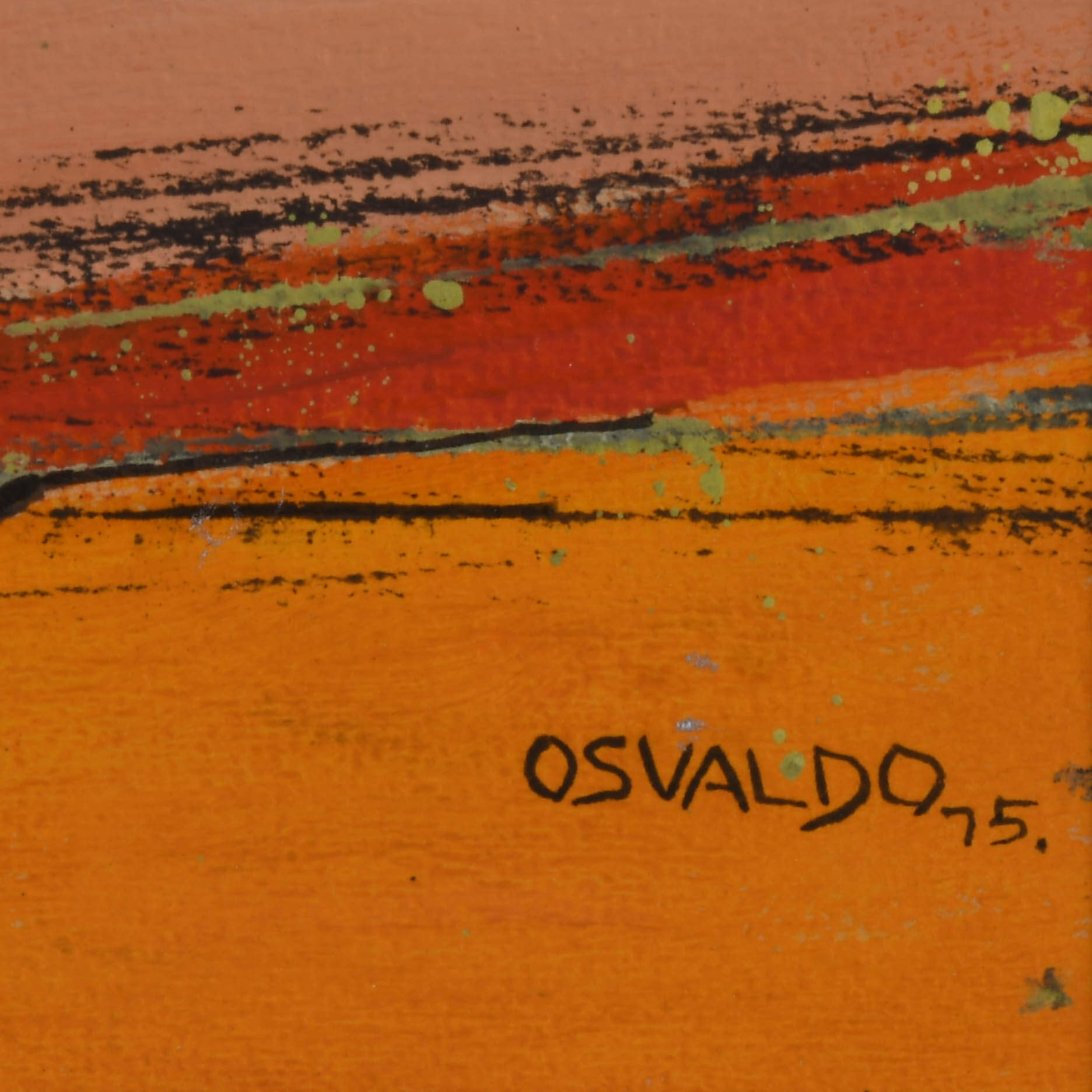 Framed Signed Osvaldo Gutierrez Untitled Abstract Oil Painting-5