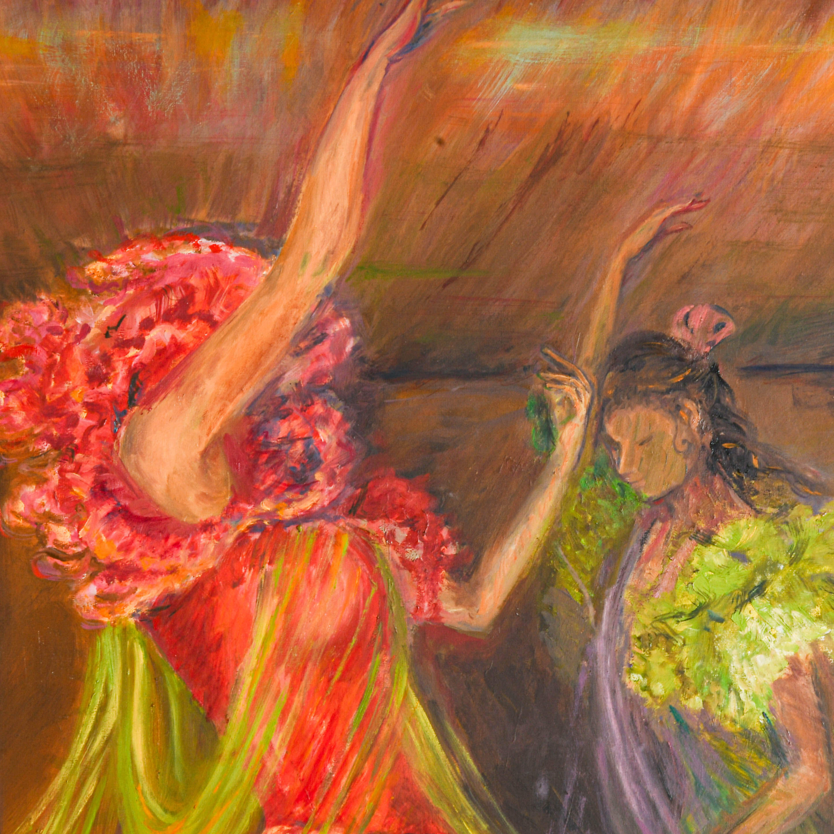 Framed Signed "Flamenco Dancers" Painting on Canvas by Teresa Perea-4