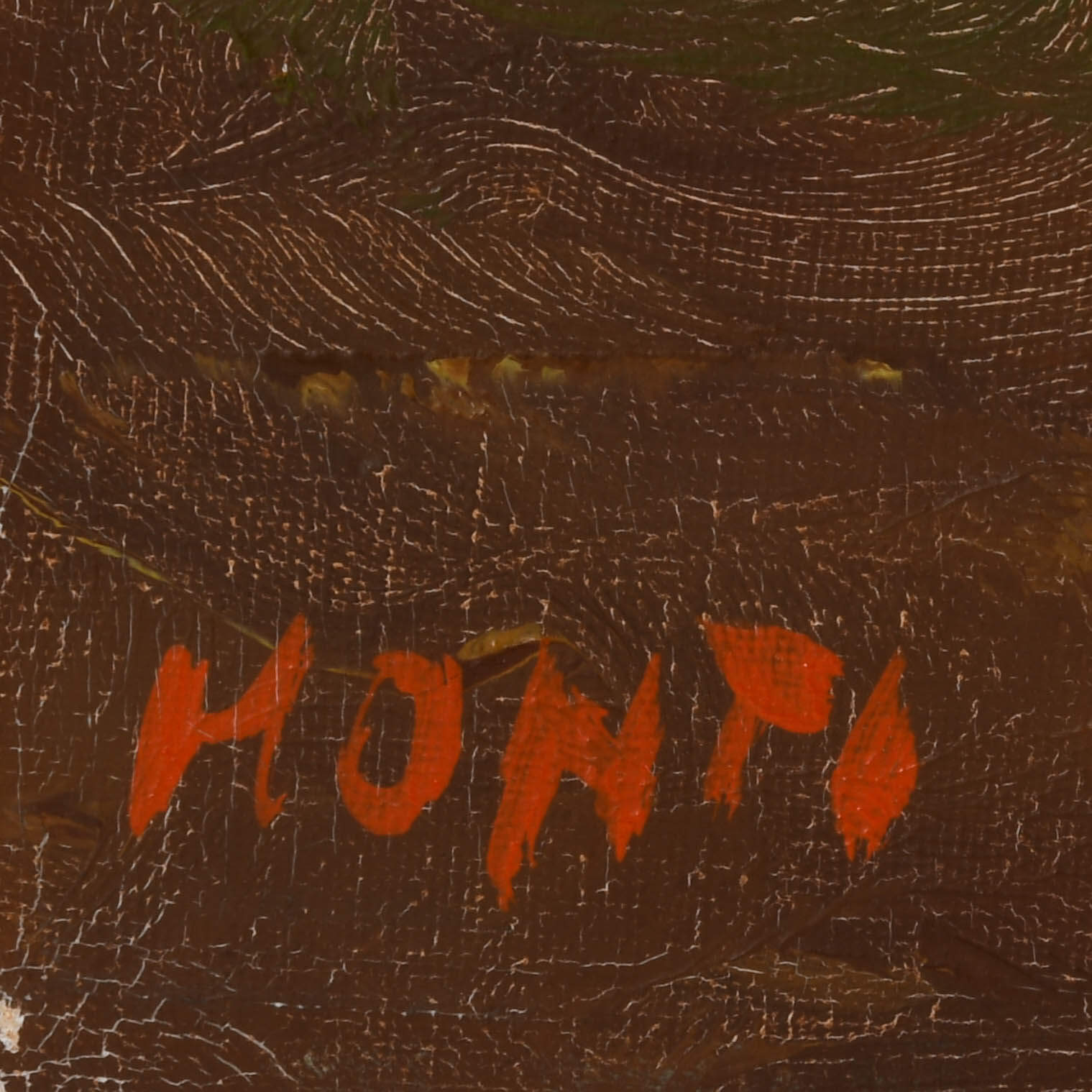 Signed Monti "Hillside Houses" Oil on Canvas-5
