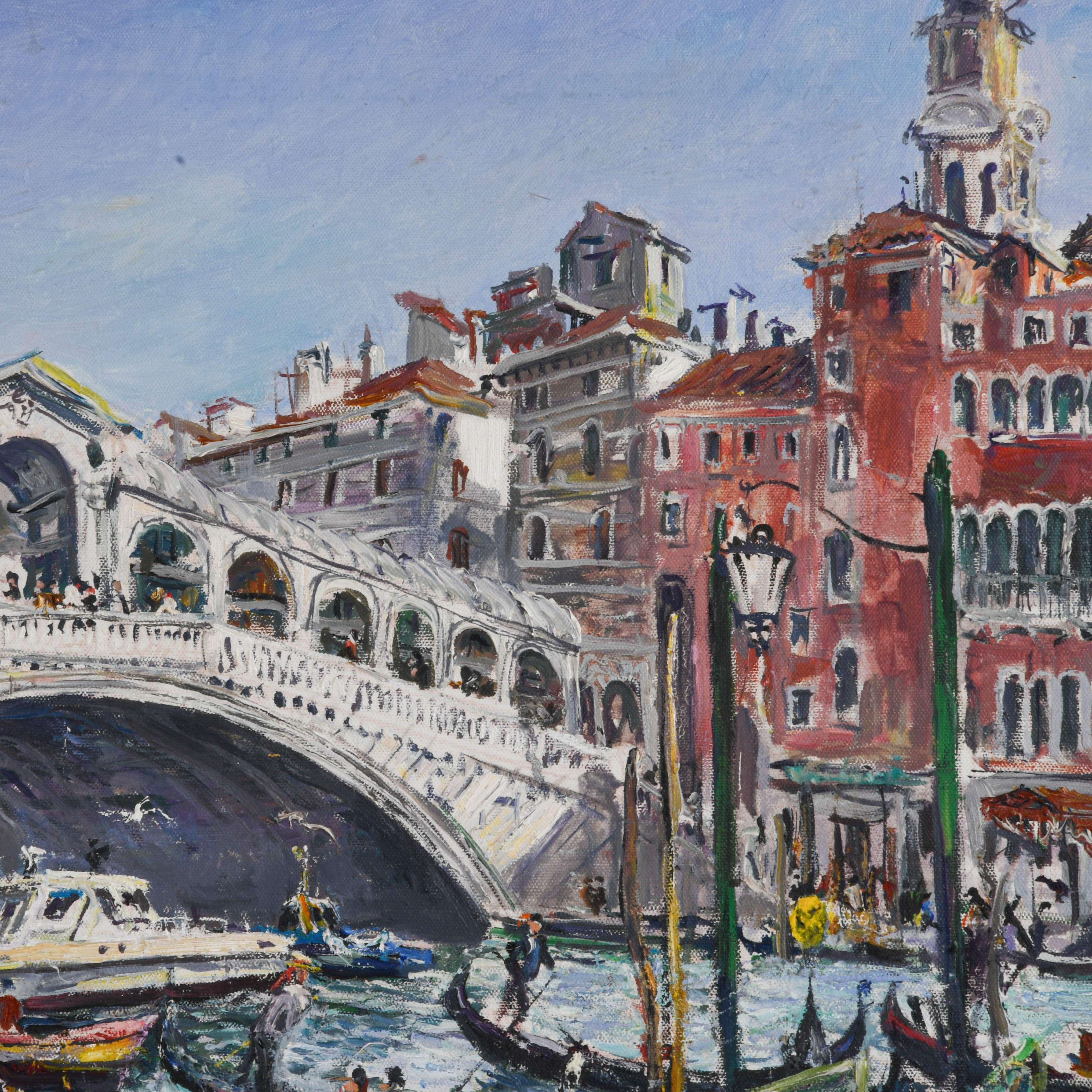 Framed Signed Valery Tsarikosky "Untitled Venice" Oil on Canvas-3