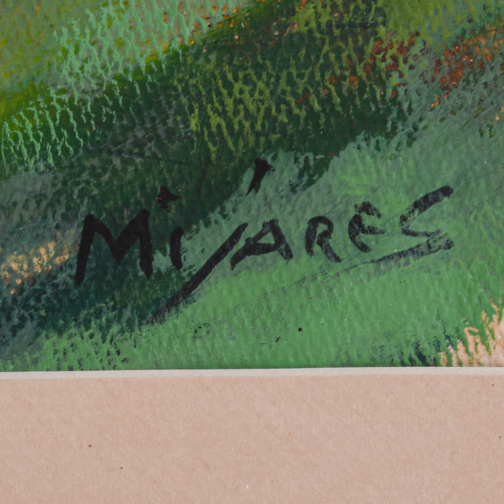 Framed Signed José María Mijares "Waiting Under the Moon" Mix Media-5