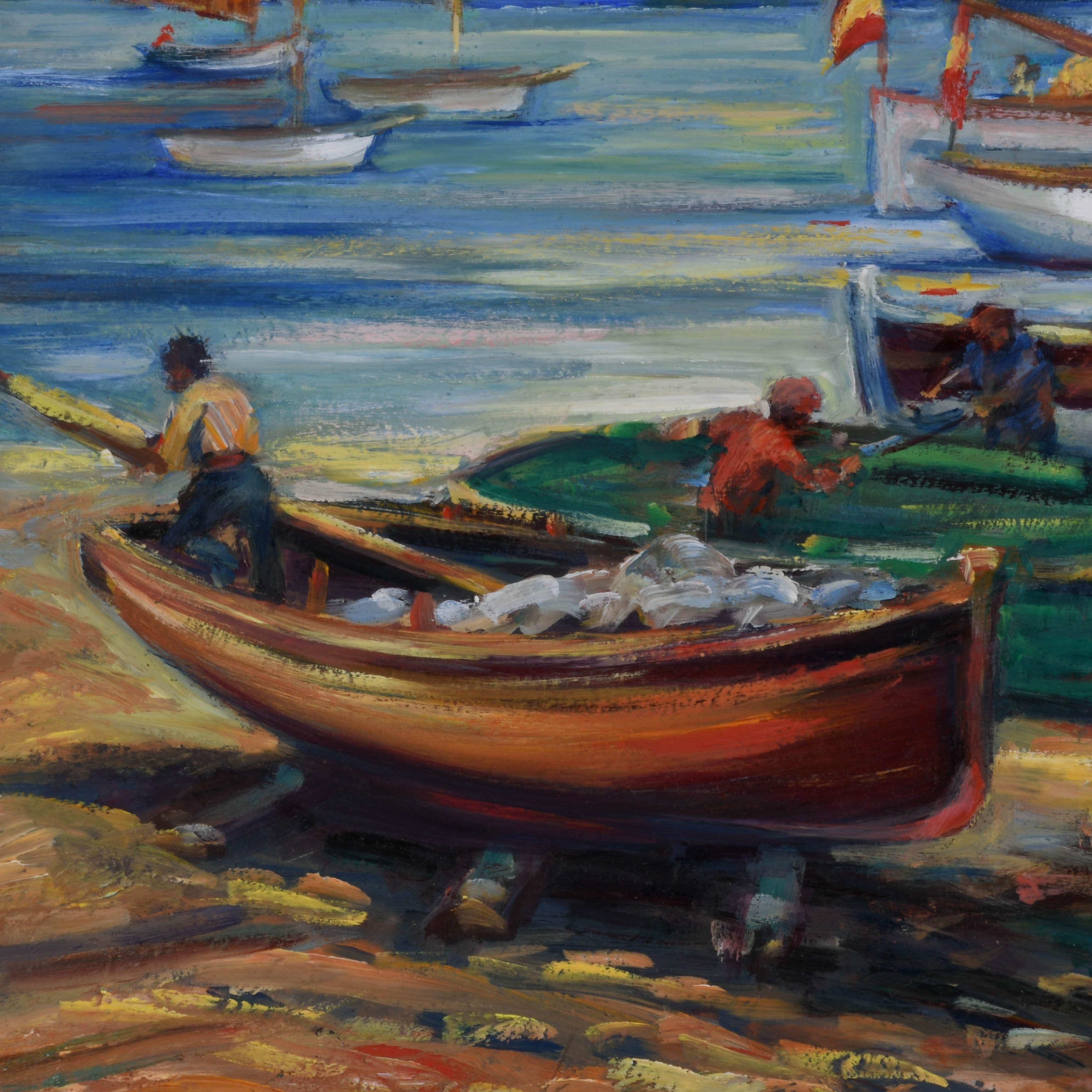 Framed Signed Phillip Corley "Summer Girt Dorada Spain" Oil on Board-3