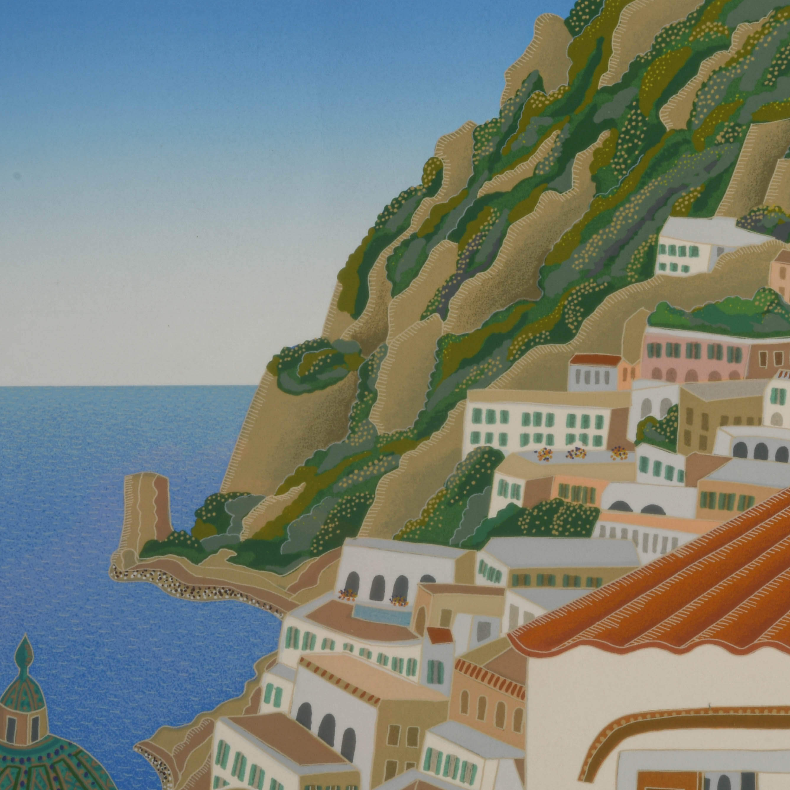 Signed Thomas McKnight "Positano Terrace" Limited-Edition Lithograph-4