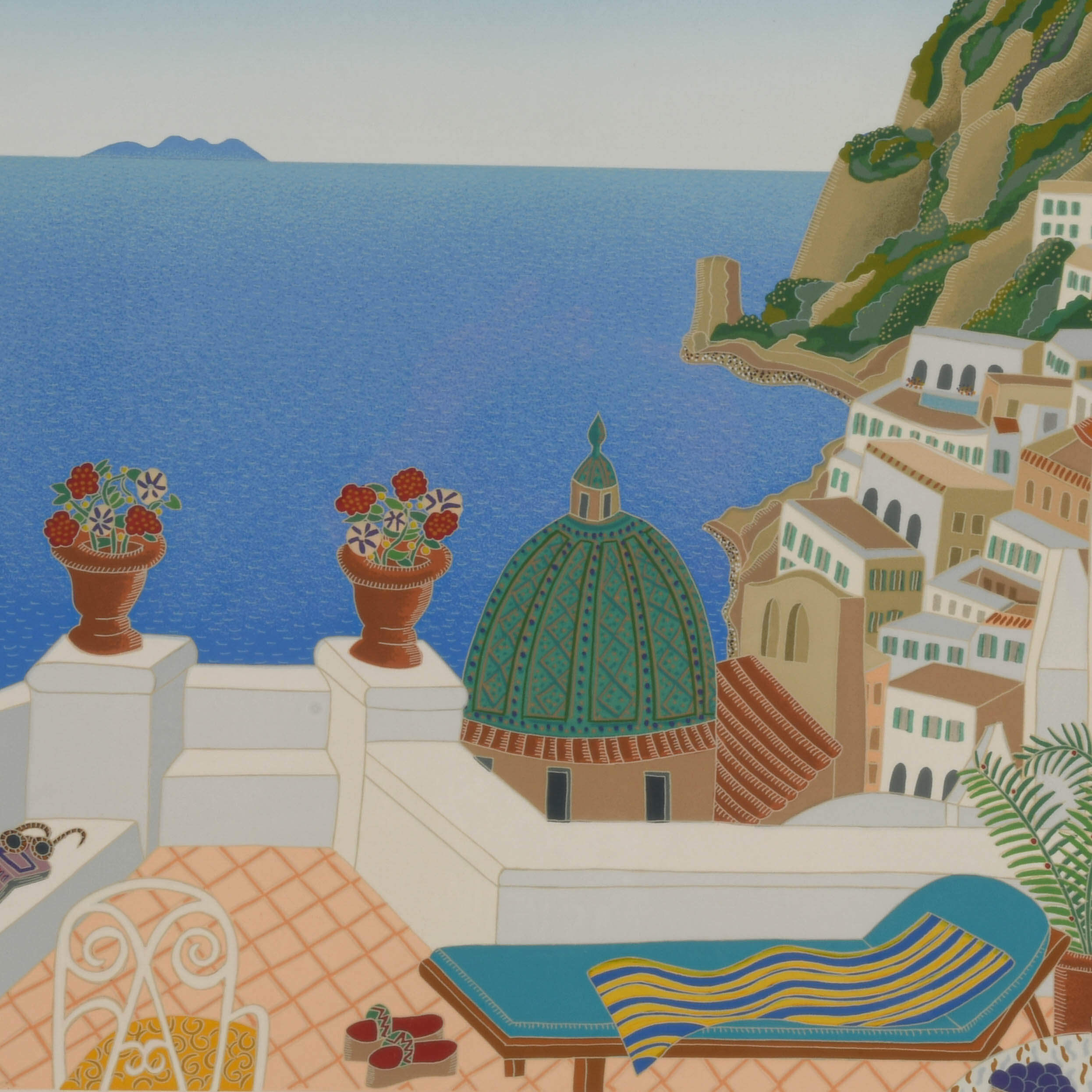Signed Thomas McKnight "Positano Terrace" Limited-Edition Lithograph-3