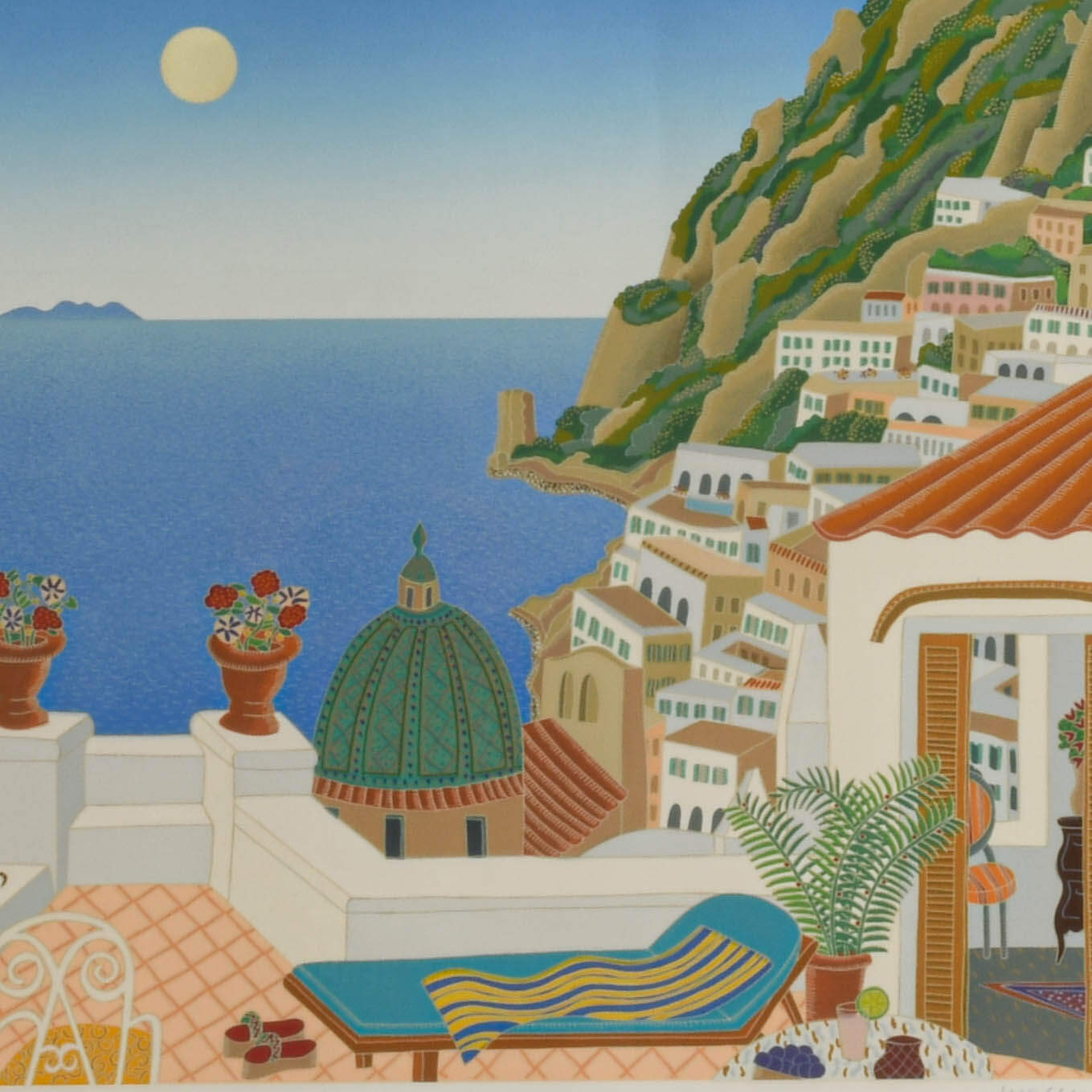 Signed Thomas McKnight "Positano Terrace" Limited-Edition Lithograph-2