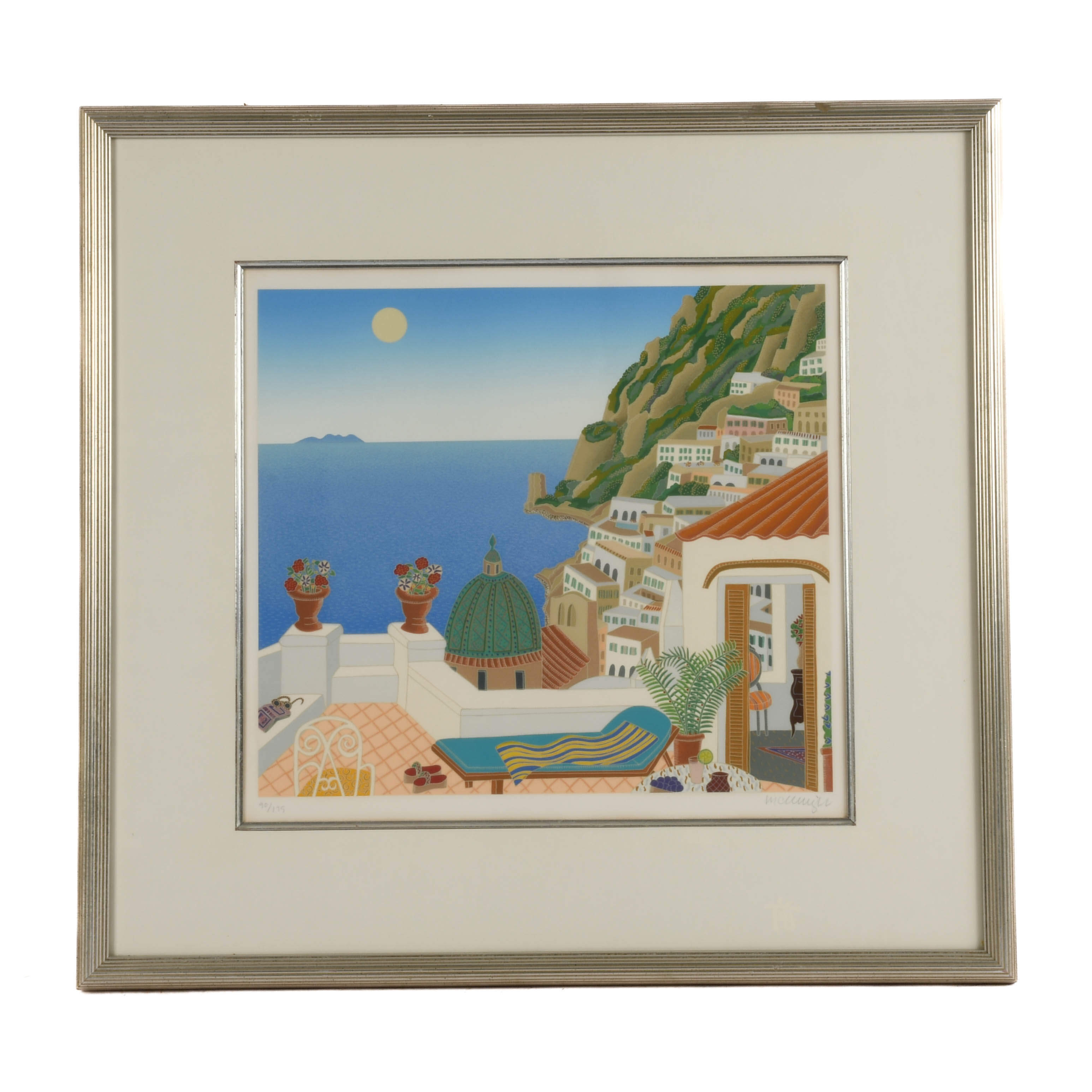 Signed Thomas McKnight "Positano Terrace" Limited-Edition Lithograph-1