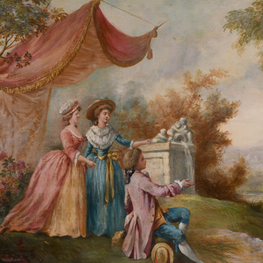 Antique The Garden of Gallantry In the Manner of Jean-Baptiste Joseph Pater-4