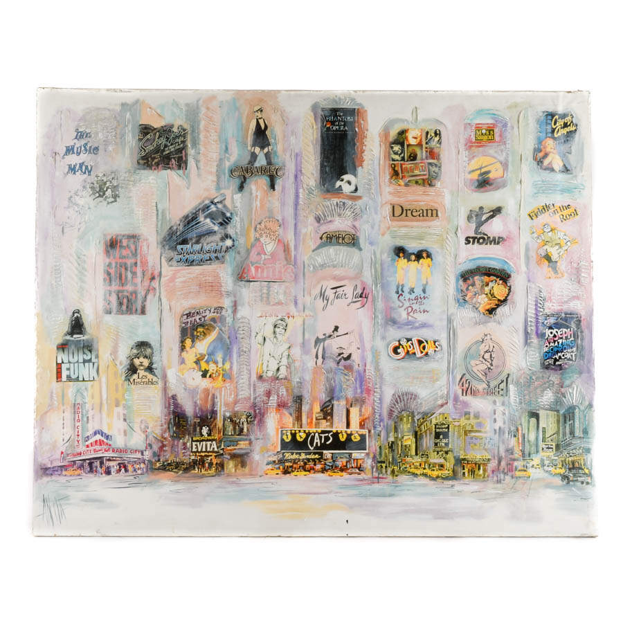 Signed Anita Baldwin Broadway Musical Mixed Media Montage on Canvas-7