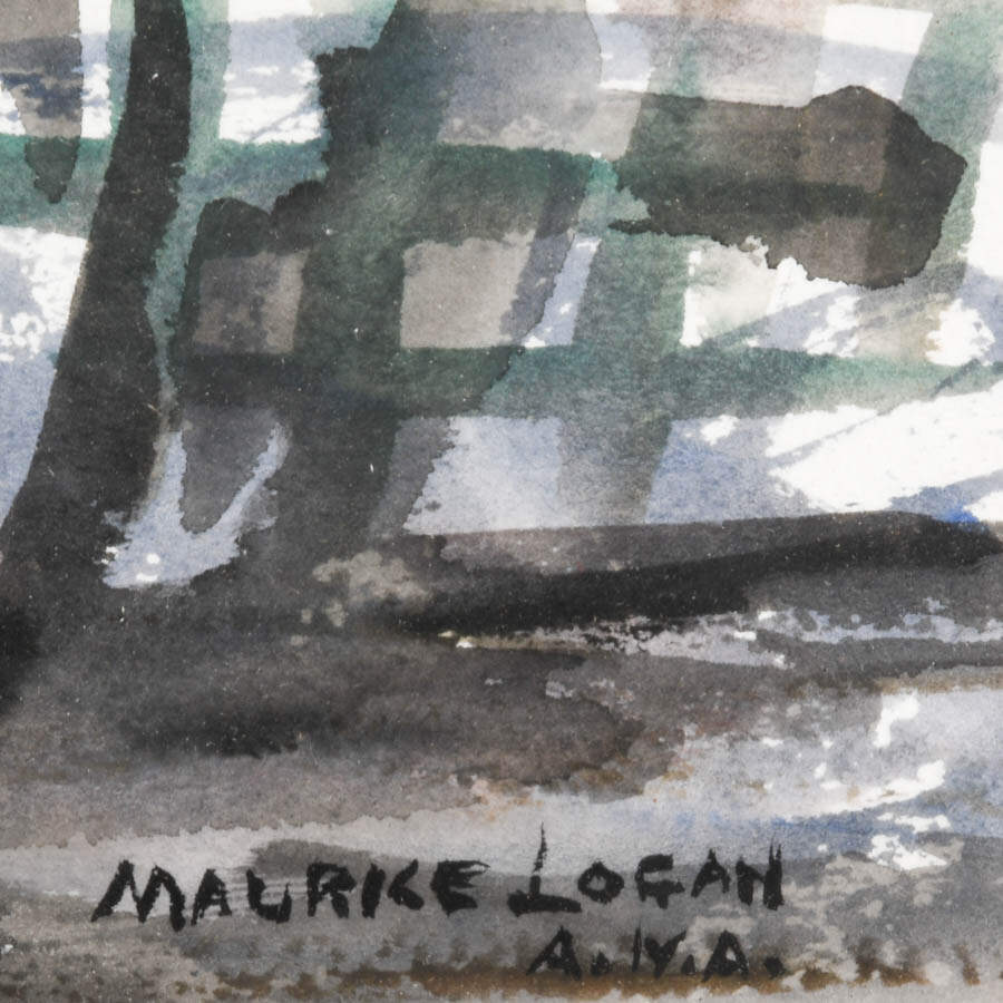 Framed Signed Maurice Logan Nautical Watercolor-5