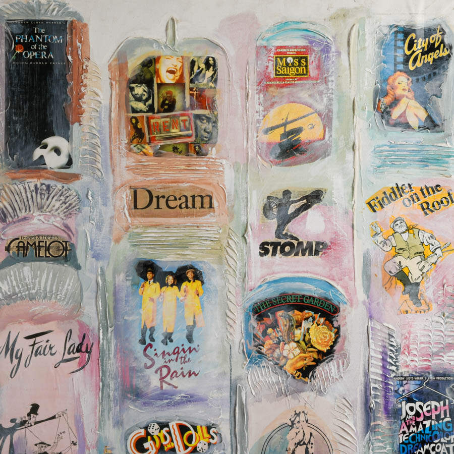 Signed Anita Baldwin Broadway Musical Mixed Media Montage on Canvas-4