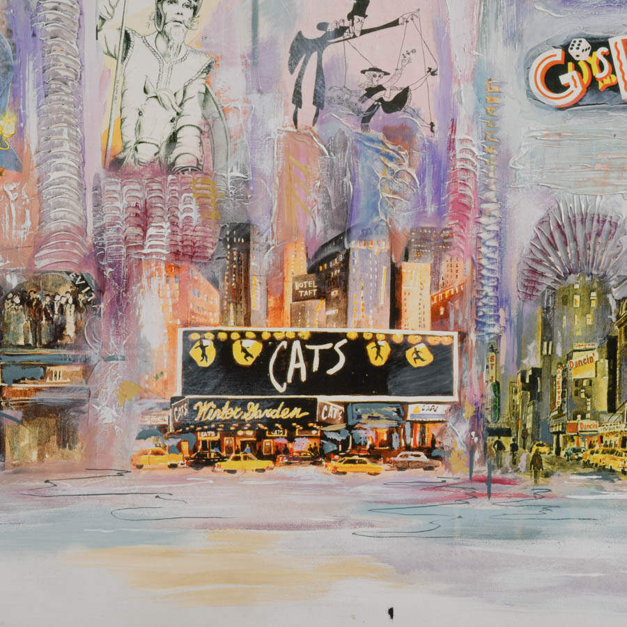 Signed Anita Baldwin Broadway Musical Mixed Media Montage on Canvas-2