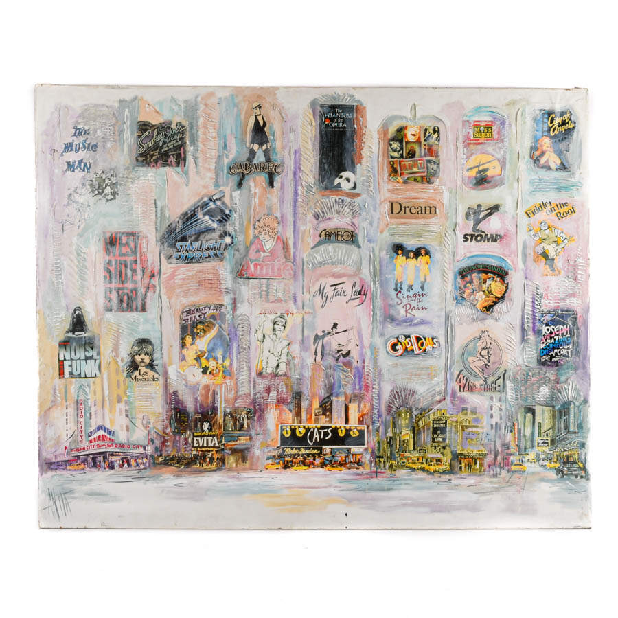 Signed Anita Baldwin Broadway Musical Mixed Media Montage on Canvas-1