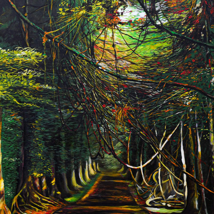 Fenol Marcelin Avenue of Trees Oil on Canvas-4
