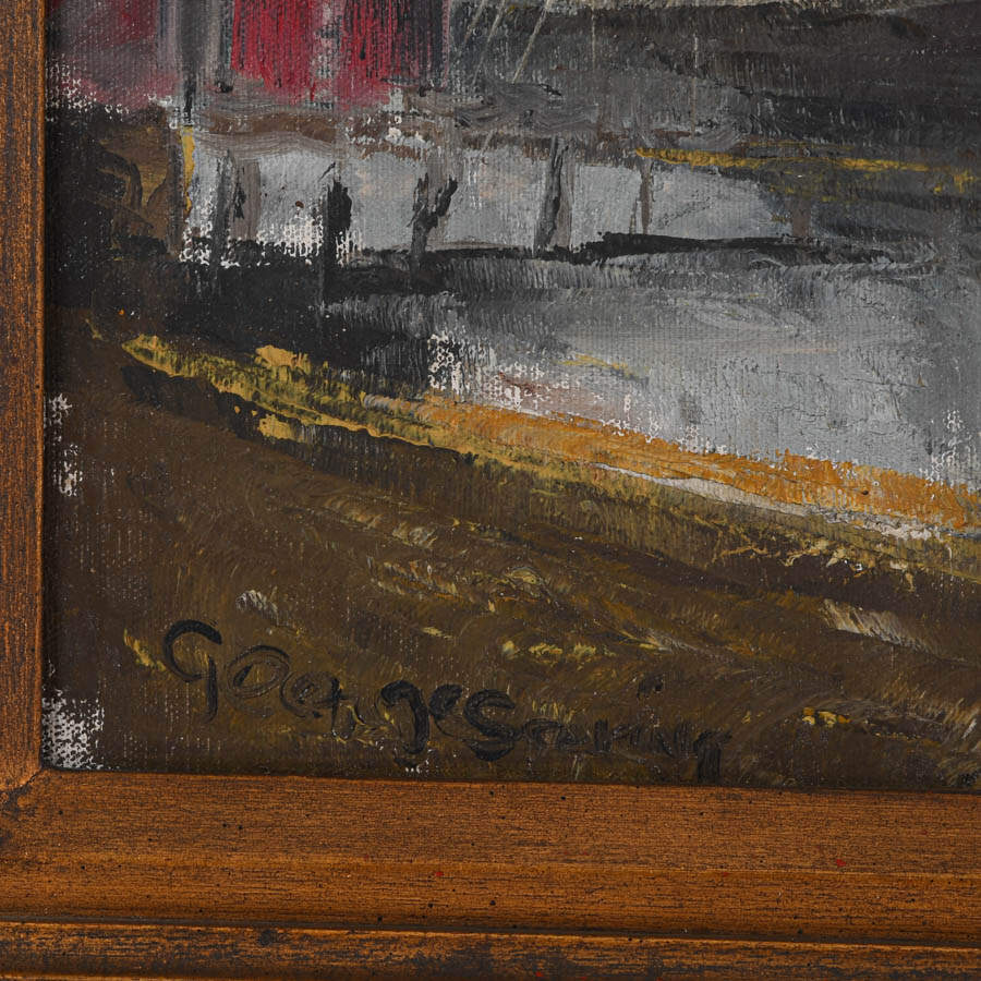 Framed Signed Masts and Mist Mixed Media on Canvas-5