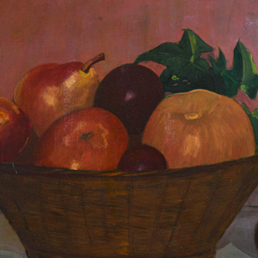 Framed Signed E. Crosatto Oil on Canvas "Naturaleza Muerta"-3