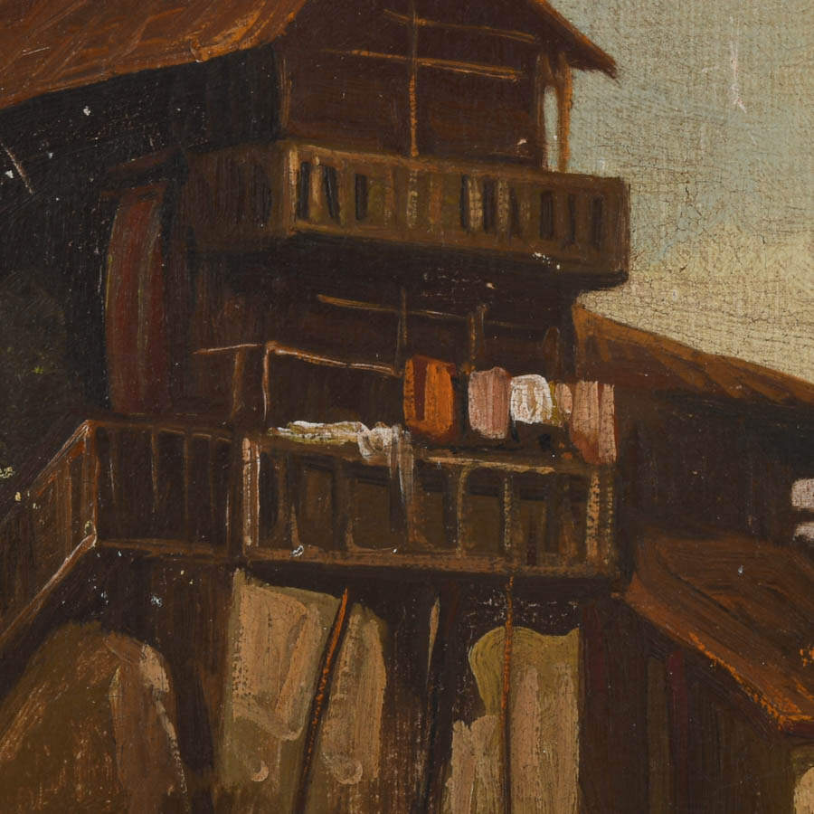 Framed Signed D. Tulli Timber and Time Oil on Board-3