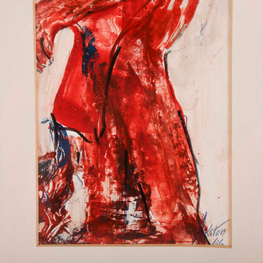 Framed J. Akston Untitled Nude Figural Artwork-3
