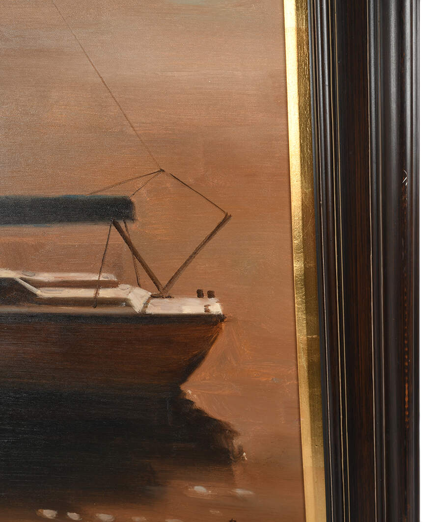 Framed Signed "Morning Fog" Oil on Canvas After Brian Blood-3