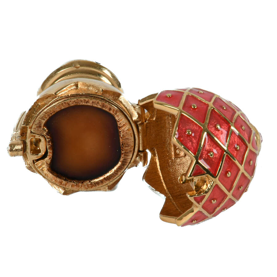 Golden Egg with Pink Gem Perfume Compact-5