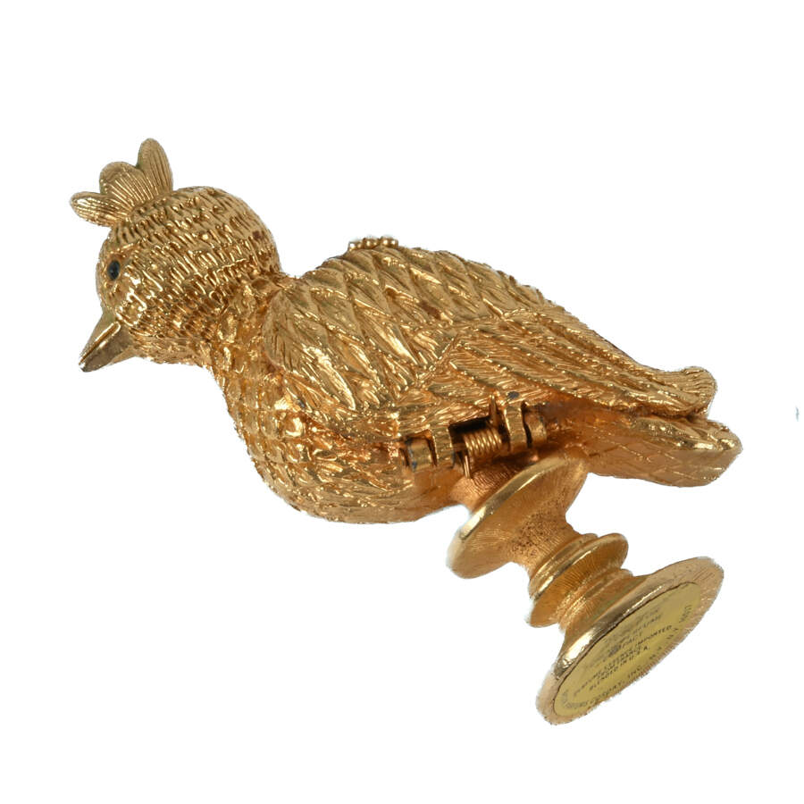 Corday Le Coq D'Or Gold Cockerel Bird Solid Perfume Compact-5