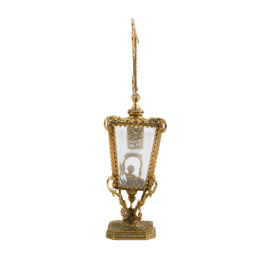 Hollywood Regency Gold Filigree Perfume Bottle-3