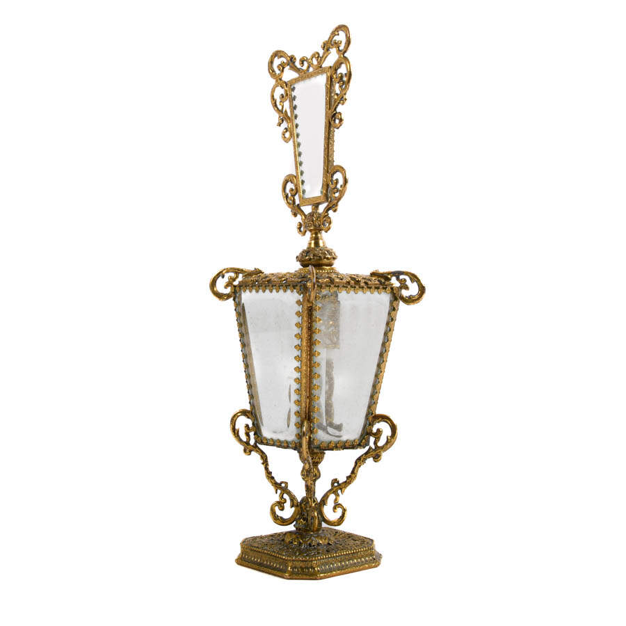 Hollywood Regency Gold Filigree Perfume Bottle-2