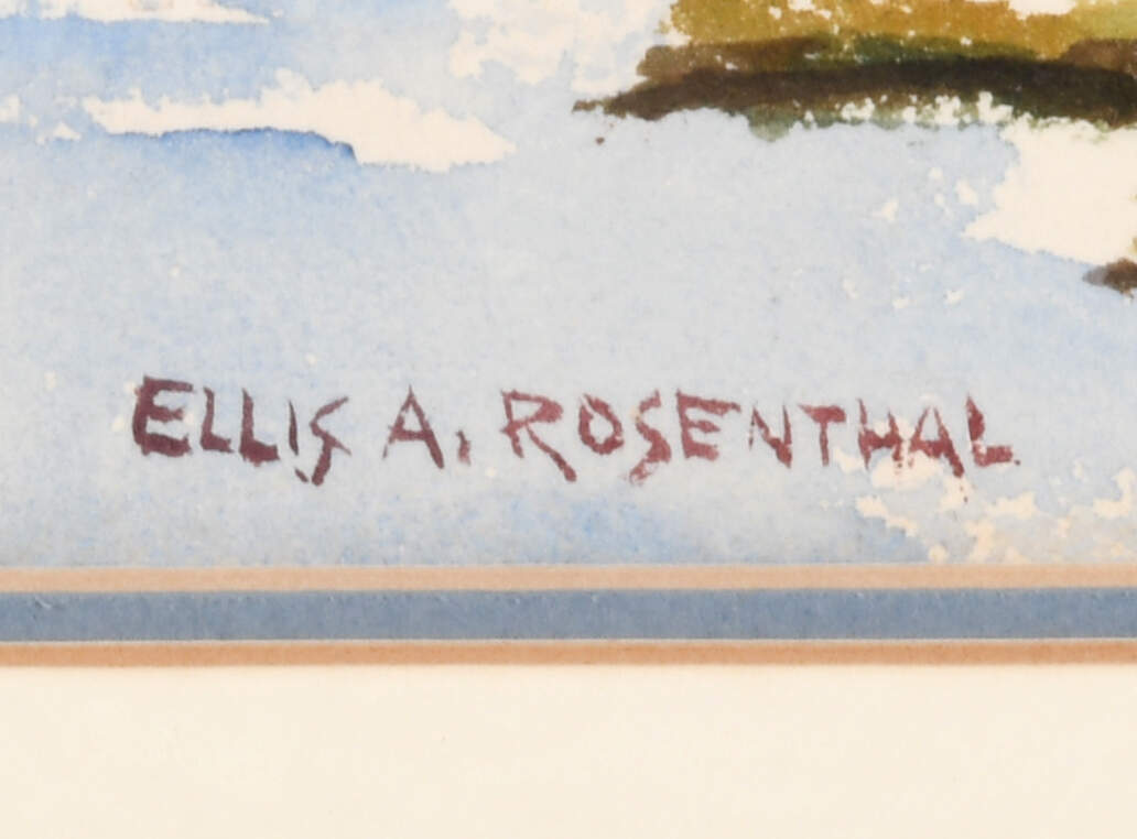 Framed Signed Ellis A. Rosenthal Watercolor Seascape-3