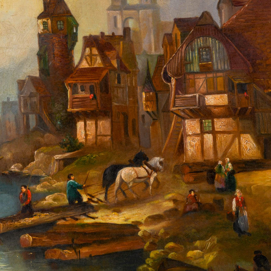 Signed George Briston "On The Banks Of The Scheldt River" After Meyerheim-3
