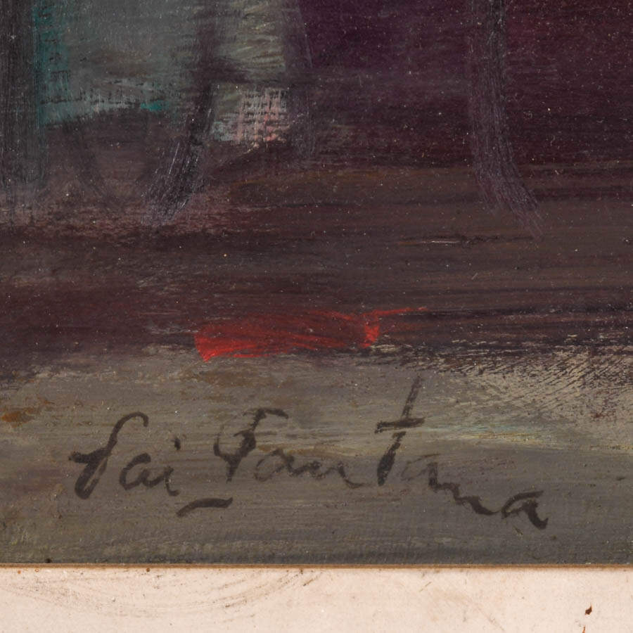 Framed Signed The Distance Between Paint on Board-5