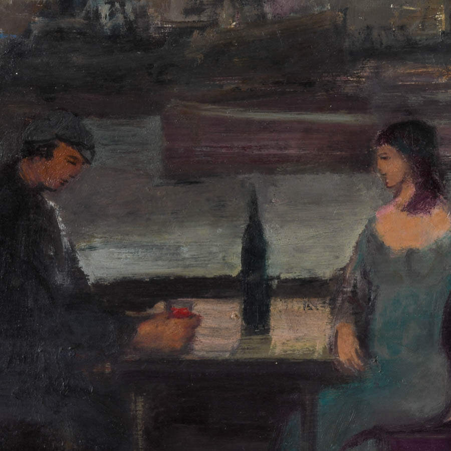 Framed Signed The Distance Between Paint on Board-3